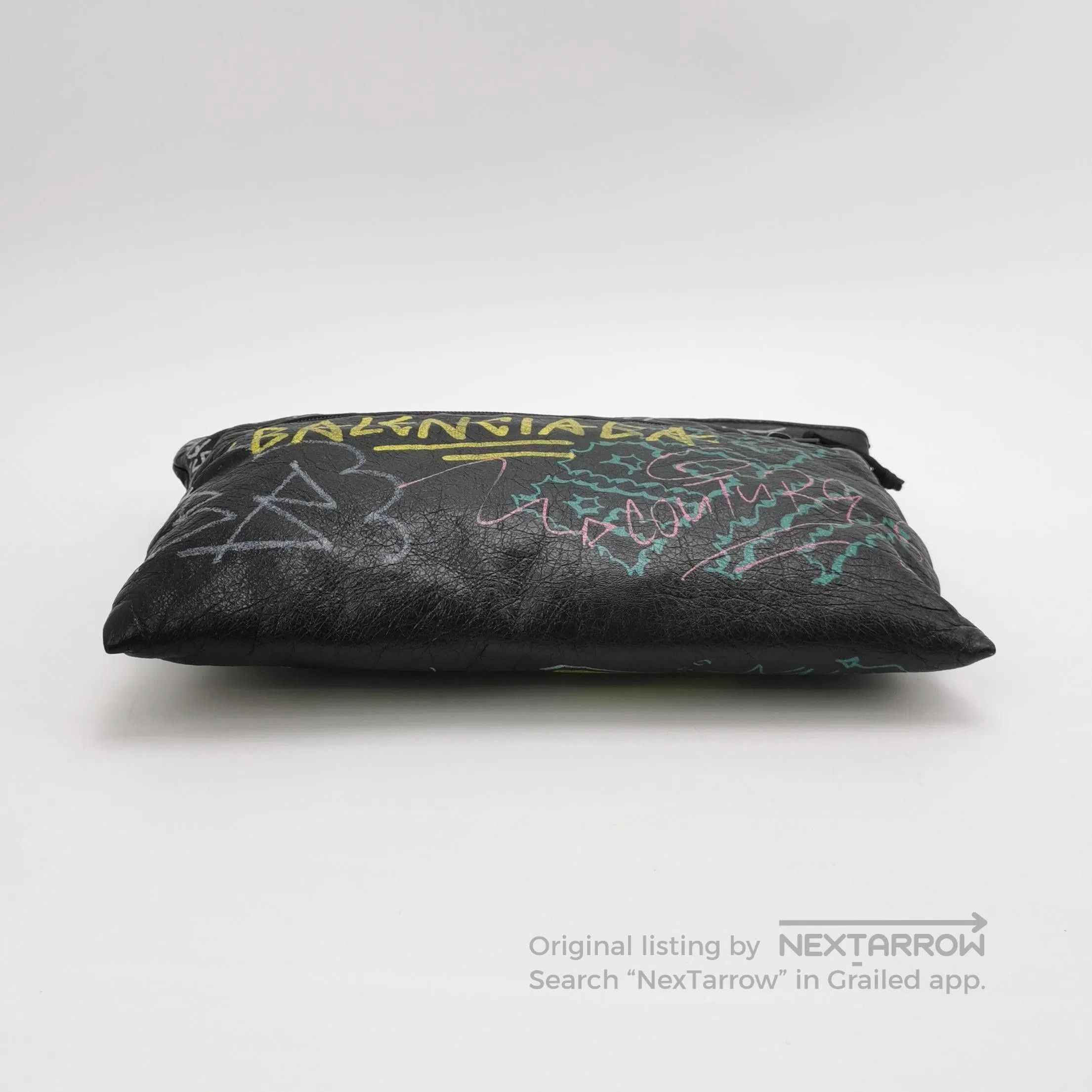 Balenciaga Balenciaga Graffiti Oil Wax Leather Clutch. Size ONE SIZE - 3 Thumbnail