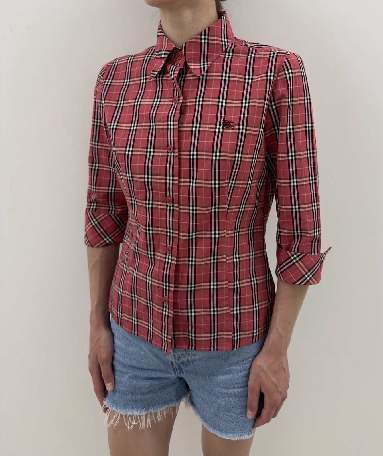 Burberry Burberry London Blue Label Womens Plaid Shirt Red Size 38 Size XS / US 0-2 / IT 36-38 - 1 Thumbnail