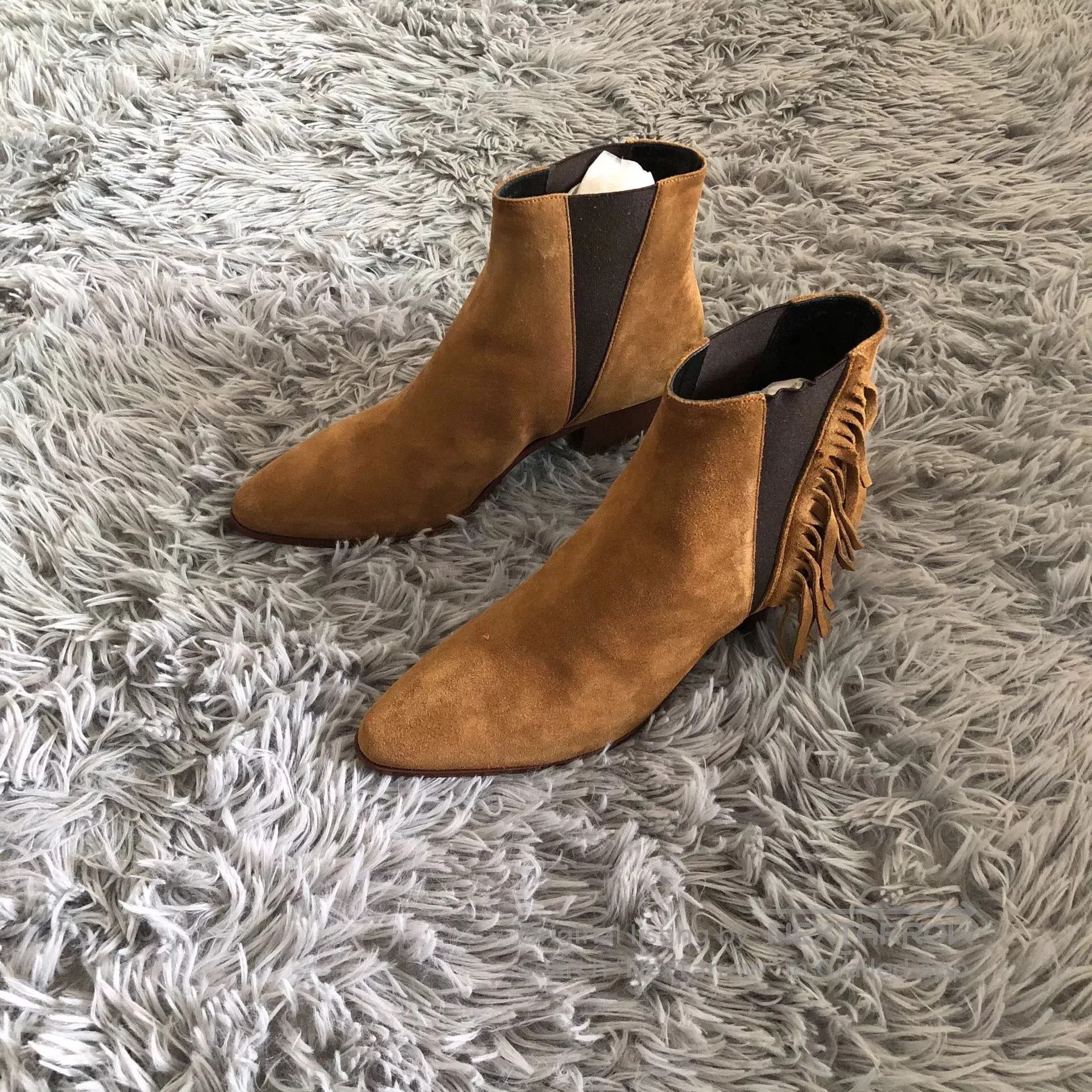 Saint Laurent Paris Saint Laurent Suede Tassel Chelsea Boots. Size US 6 / IT 36 - 1 Thumbnail