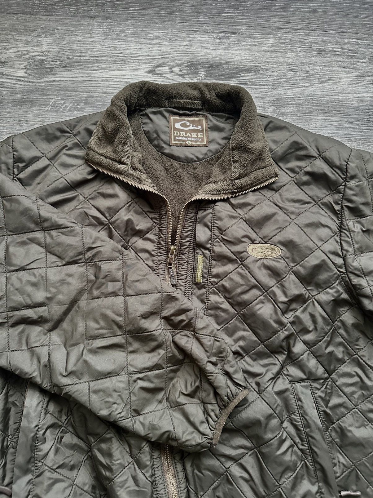Drake Quilted Zipper OD Bomber Jacket by Drake Size US L / EU 52-54 / 3 - 2 Thumbnail