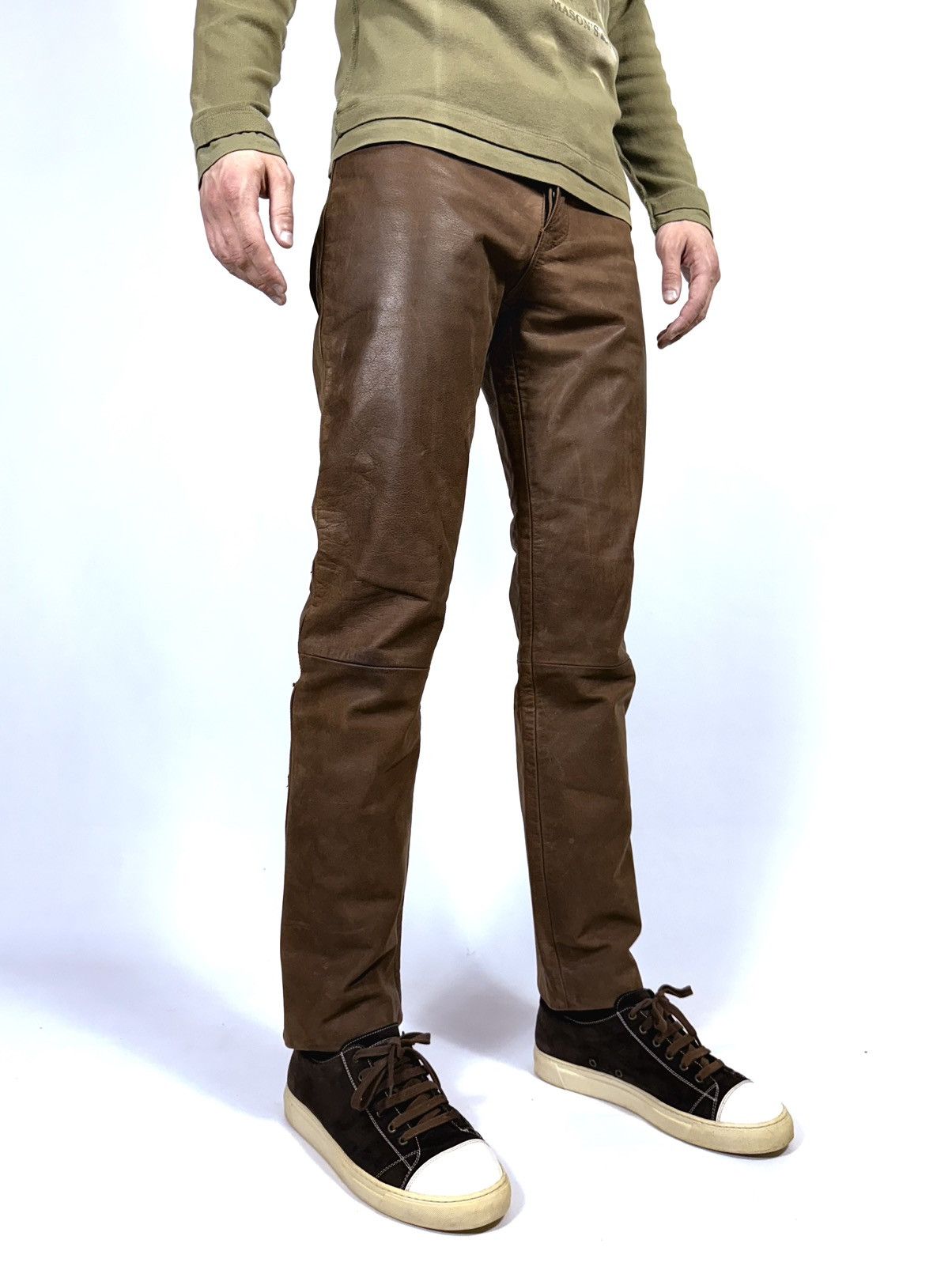 Genuine Leather Vintage 90s Stockerpoint Leather Biker Western Pants Size US 32 / EU 48 - 1 Thumbnail