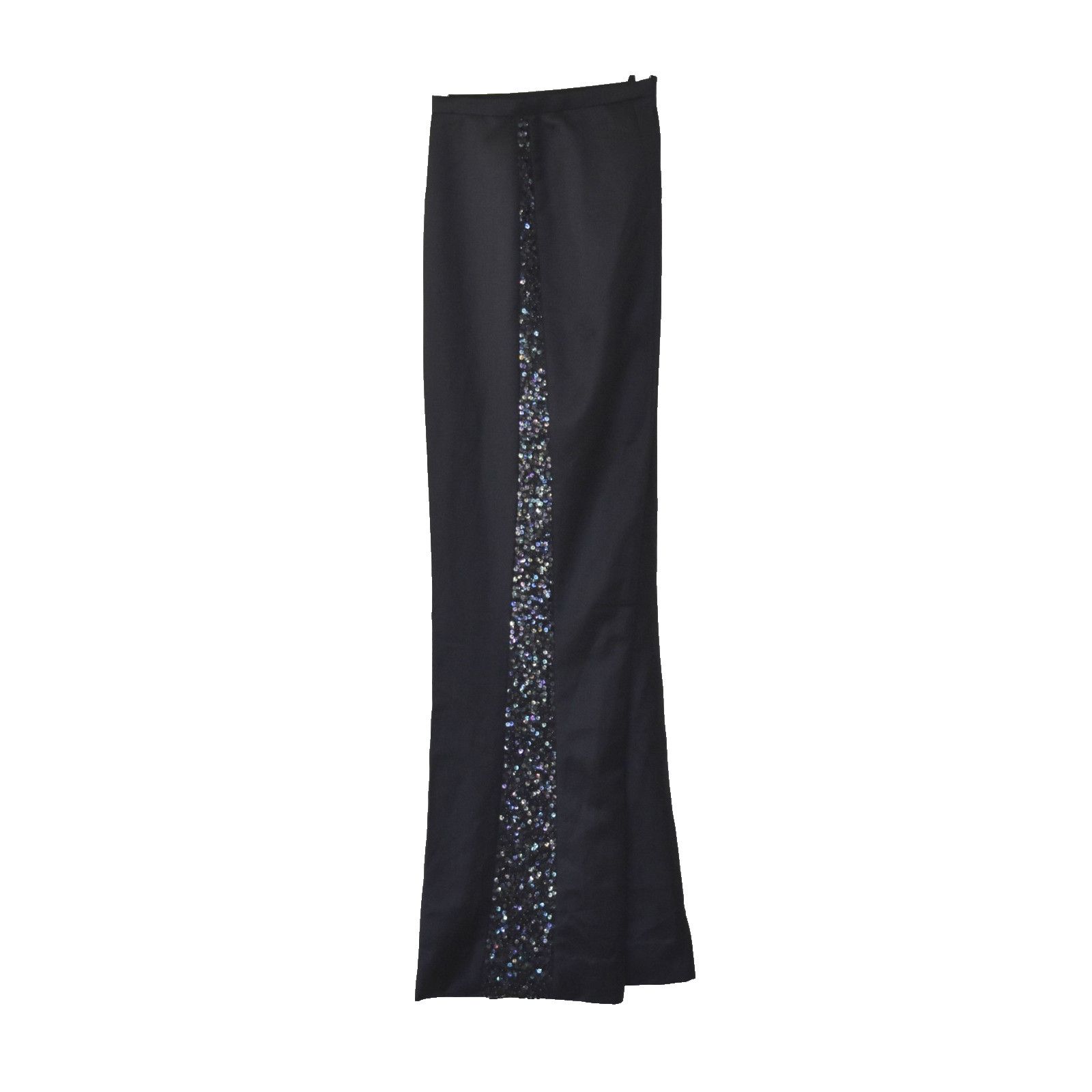 Escada ESCADA Black Wool/Mohair Sequin Striped Sides Trousers Sz 38 Size 29" - 3 Thumbnail