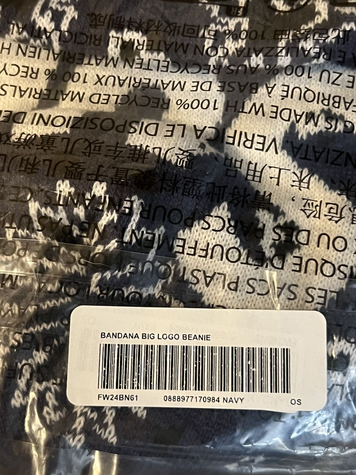 Supreme Supreme Bandana Big Logo Beanie (Blue) Size ONE SIZE - 3 Thumbnail