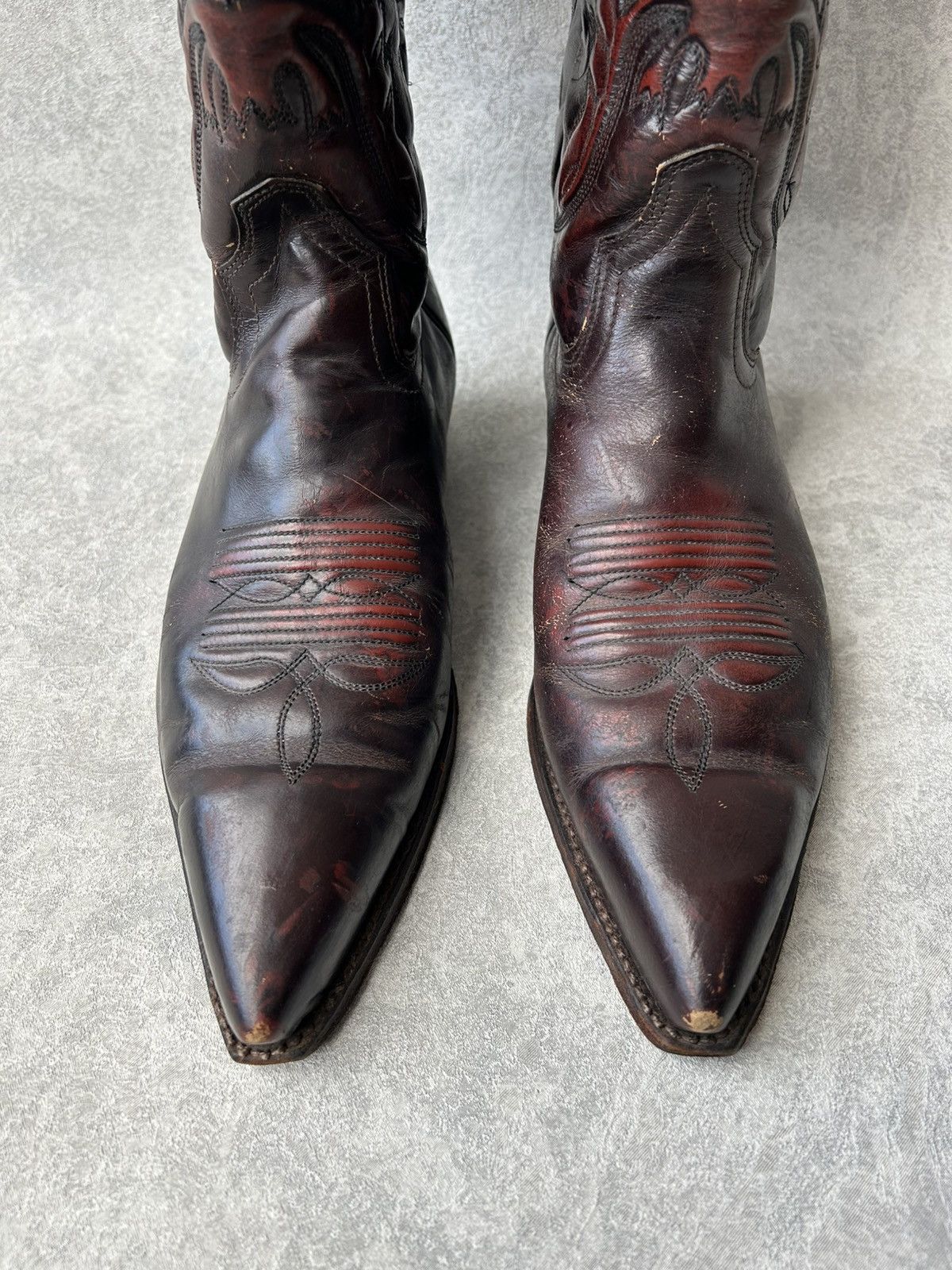 Sendra Sendra Western Cowboy Burgundy Leather Boots Size US 8 / EU 41 - 8 Thumbnail
