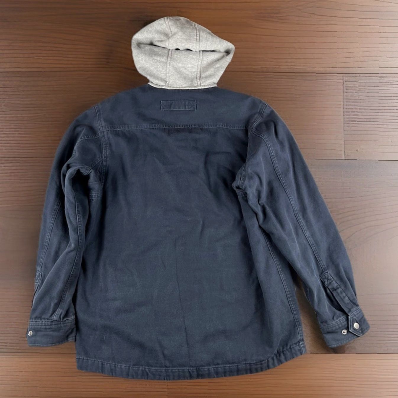 CO Duluth Fire Hose Shacket Mens M Tall Blue Flannel Lined Cotton Canvas Hooded Pockets Short Jacket Co Size US M / EU 48-50 / 2 - 2 Thumbnail