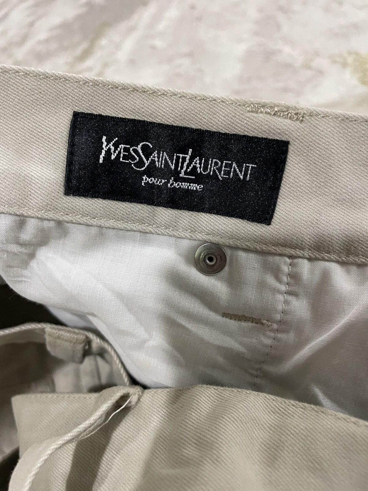 Yves Saint Laurent Y2K Yves Saint Lauren Pour Home Embroidery Plate Baggy Pants Size US 32 / EU 48 - 9 Thumbnail