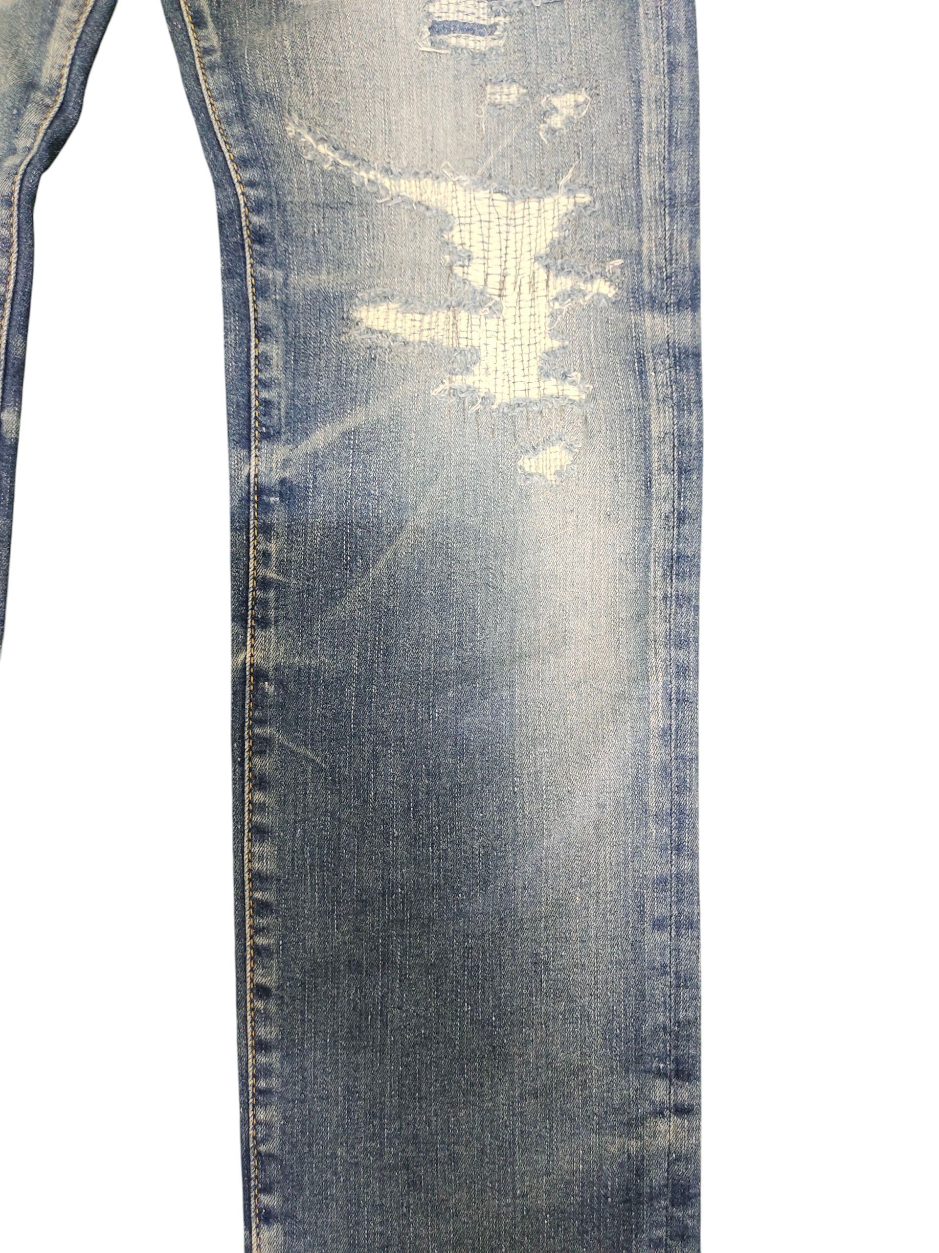 Comme des Garcons × Undercover Vintage Big John Japan Sashiko Distress Denim Jeans Size US 30 / EU 46 - 3 Thumbnail