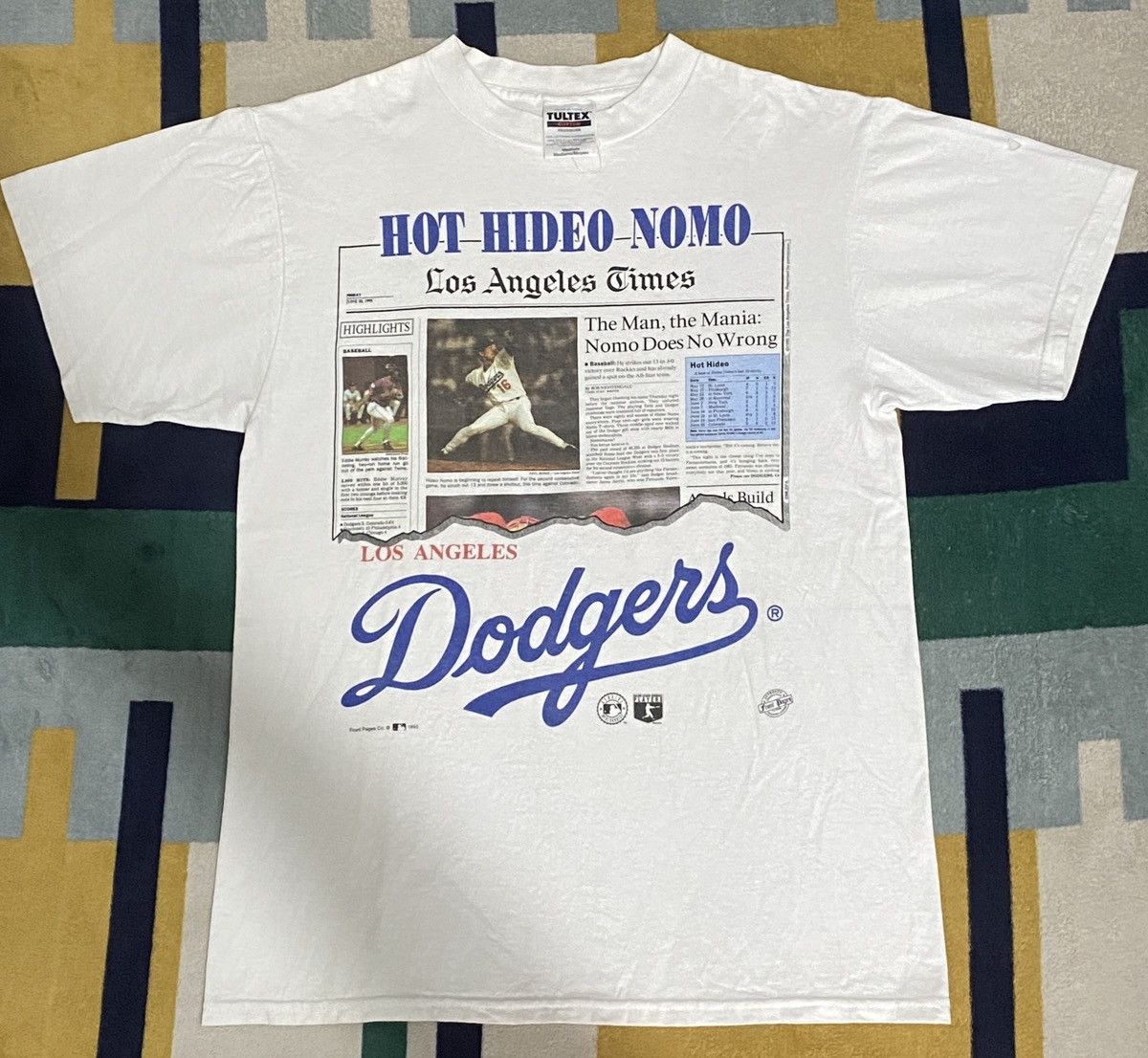 Vintage 1995 Vintage Hideo Nomo LA Dodgers x The LA Times Size US M / EU 48-50 / 2 - 1 Thumbnail