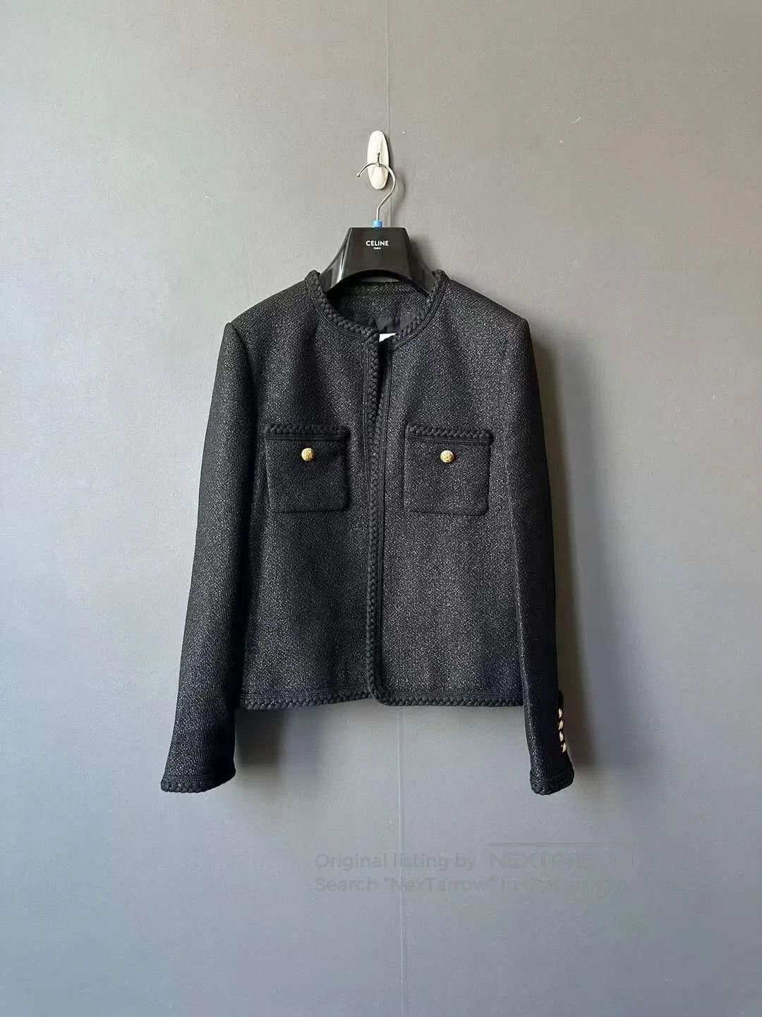 Celine CELINE Black Chanel-Style Gold Button Jacket| Size S / US 4 / IT 40 - 1 Thumbnail