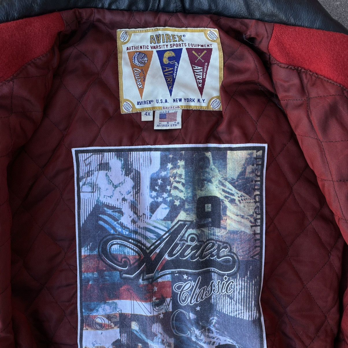 Avirex × Vintage Vintage 90’s Avirex Wool Varsity Sports Leather Jacket 4XL Size US XXL / EU 58 / 5 - 3 Thumbnail