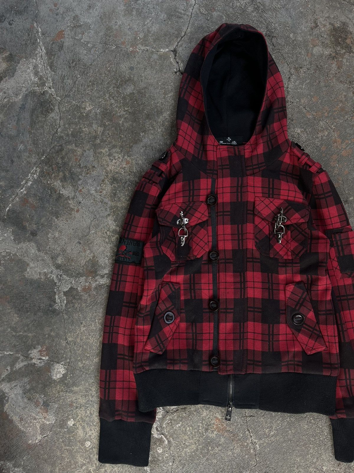 14th Addiction JAPANESE BERNINGS SHO BONDAGE HOODED ZIPP GOTHIC PUNK STYLE Size US L / EU 52-54 / 3 - 2 Thumbnail