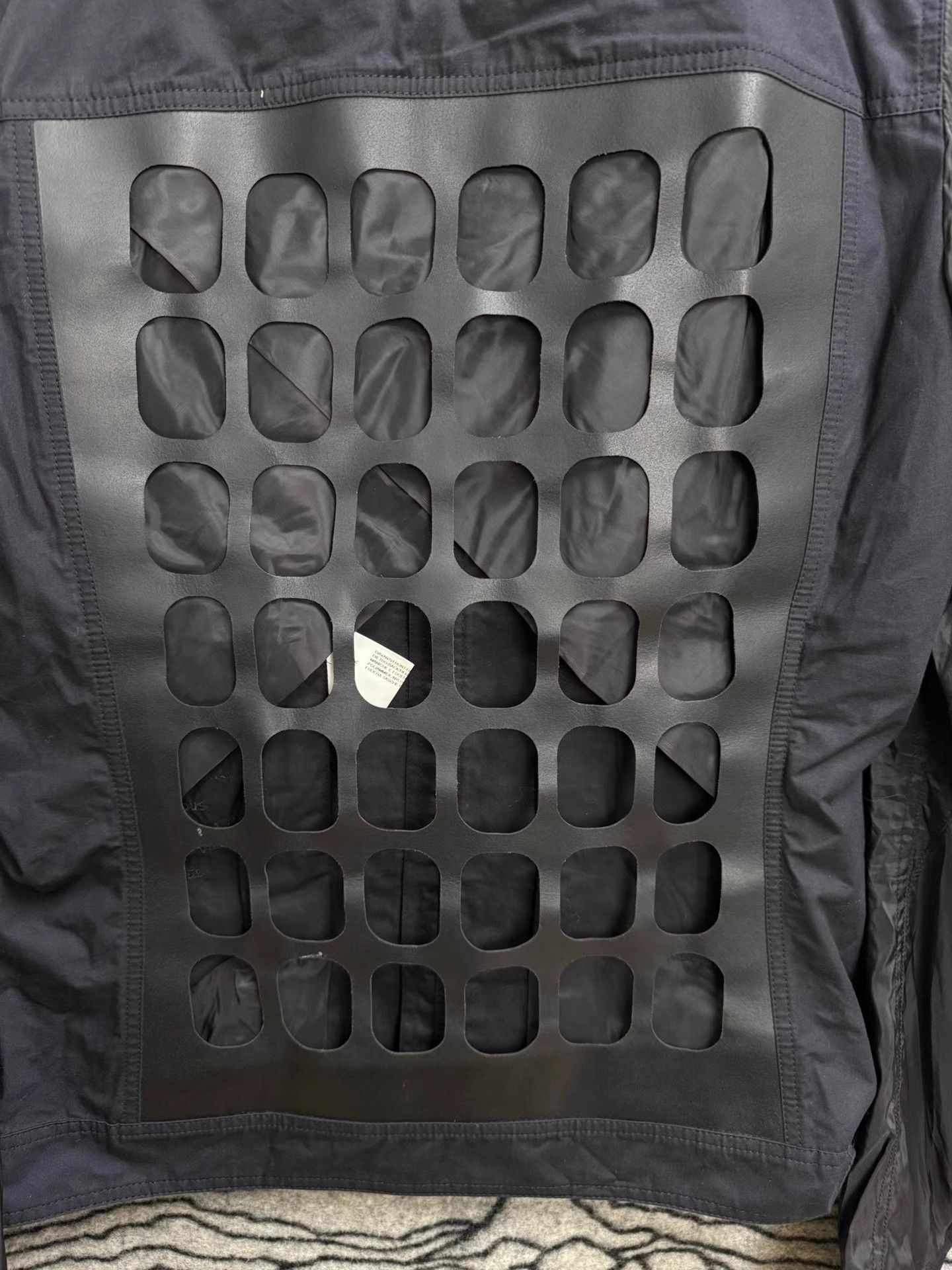 Rick Owens Rick Owens Mesh & Leather Panel Collarless Jacket K20 Size US L / EU 52-54 / 3 - 5 Thumbnail