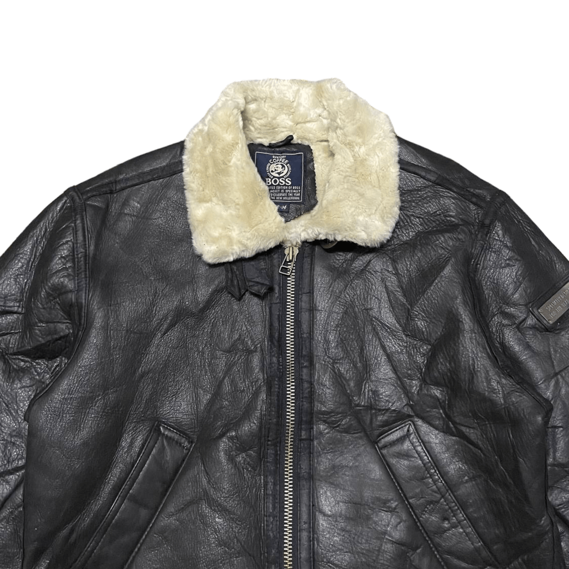 Leather Vtg 00's Suntory Boss Coffee Leather Jacket Special Edition Size US M / EU 48-50 / 2 - 7 Thumbnail