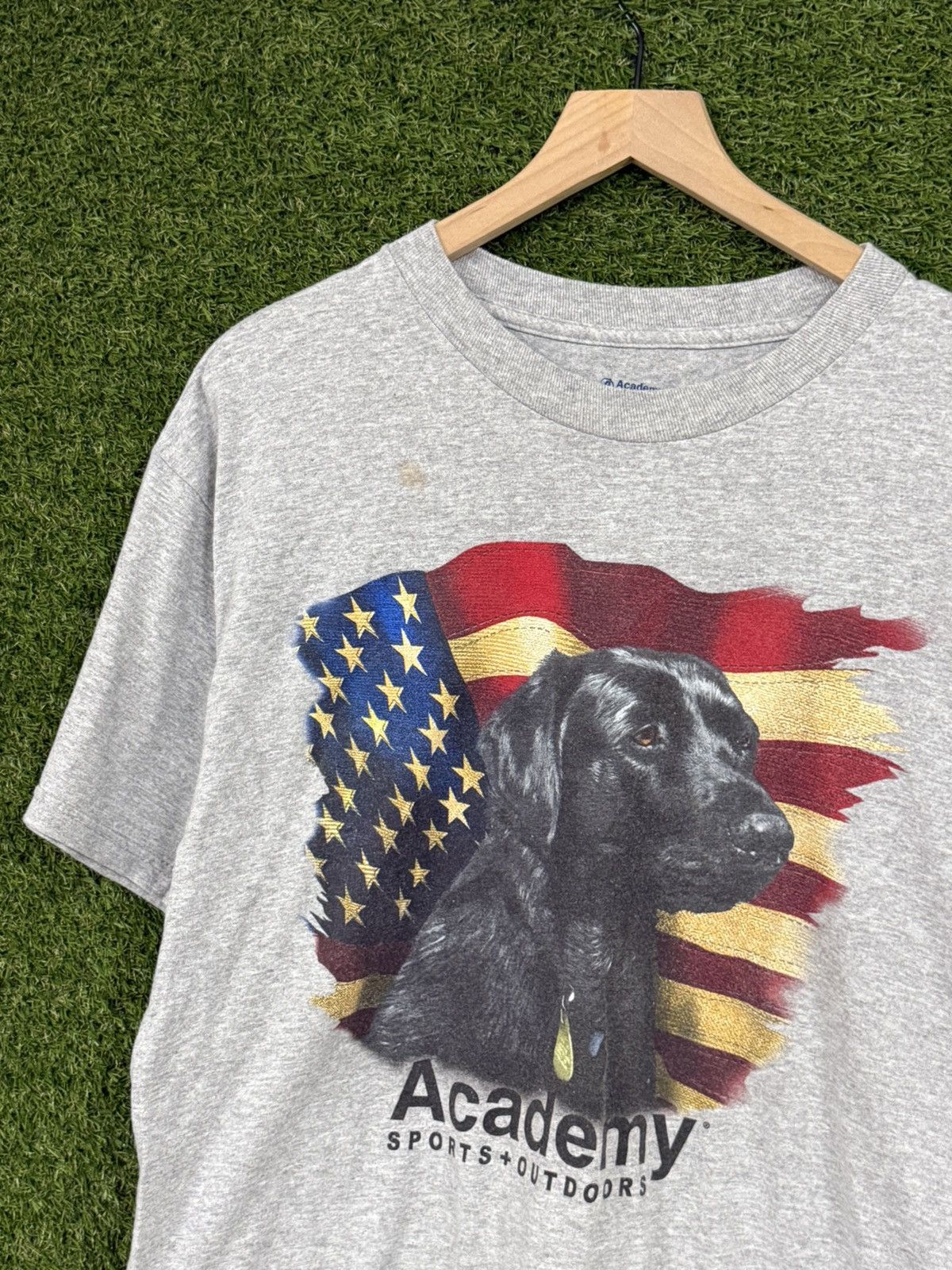 Vintage Vintage Academy Labrador Lab Dog Flag America Tee Grey Size US L / EU 52-54 / 3 - 2 Thumbnail