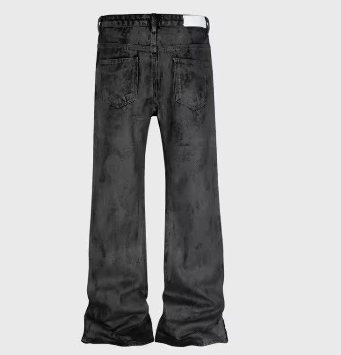 Japanese Brand Heavyweight washed and waxed micro flare hombre baggy jeans Size US 34 / EU 50 - 3 Thumbnail