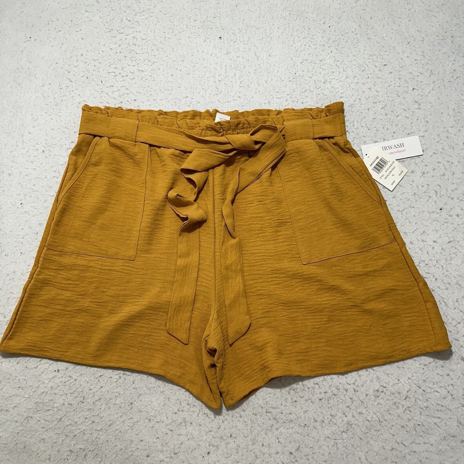 Other Retrology XL Medallion Gold Yellow Paperbag Shorts 5" Inseam Size 40" / US 18 - 1 Thumbnail