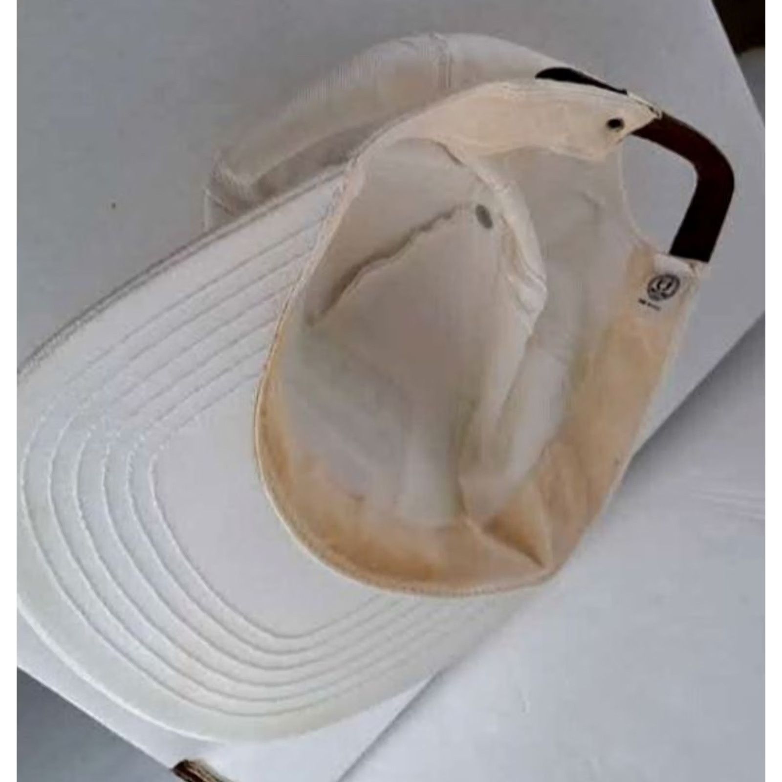 Vintage VINTAGE Union Made Hat White Adjustable Leather Canvas Baseball Cap Mens Adjustable Leather size Strap UAW-GM Meeting the Challenge Theme: automobiles Size ONE SIZE - 5 Thumbnail