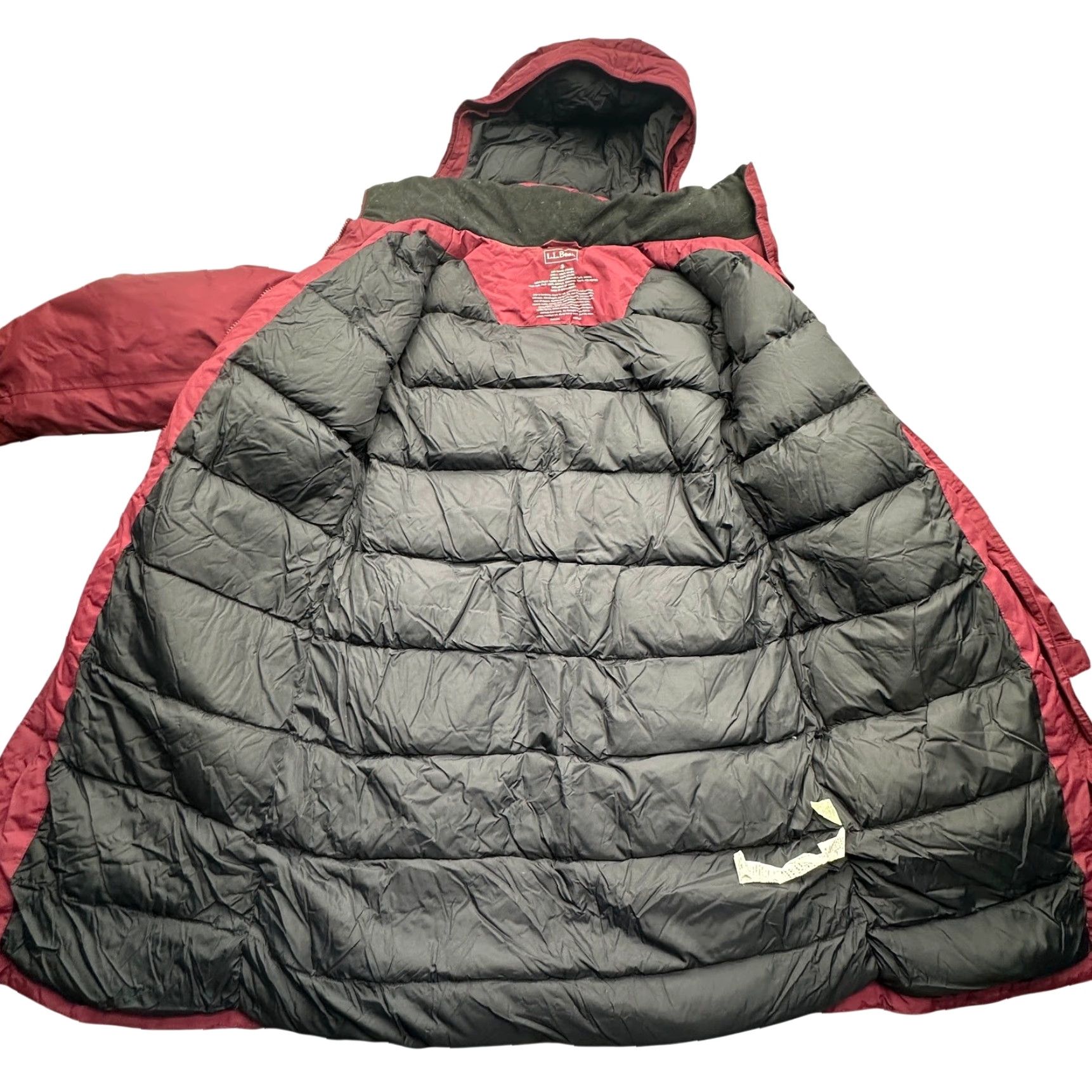 Vintage LL Bean Goose Down Puffer Quilted Long Hooded Coat Womens Small Red Parka Jacket Size S / US 4 / IT 40 - 7 Thumbnail