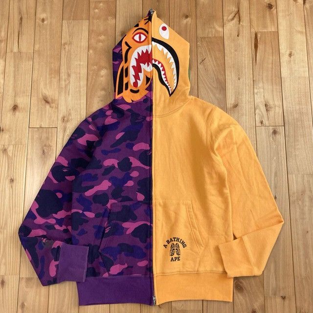 Bape BAPE Tiger Shark full zip hoodie purple camo a bathing ape Size US M / EU 48-50 / 2 - 1 Thumbnail