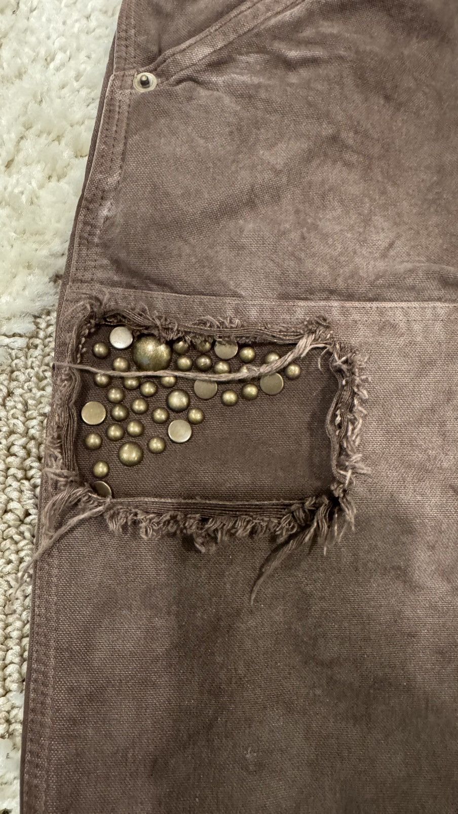 Satoshi Nakamoto Satoshi Nakamoto Studded Brown Carpenter Pants Size US 32 / EU 48 - 8 Thumbnail