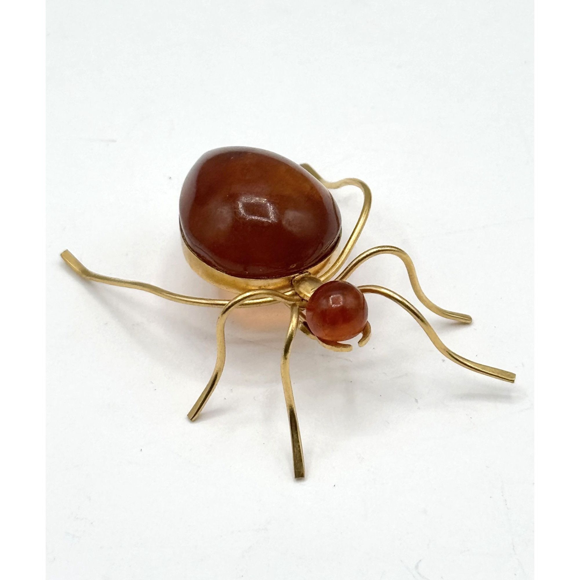 Vintage Vintage Amber stone spider bug Insect brooch pin Size ONE SIZE - 1 Thumbnail