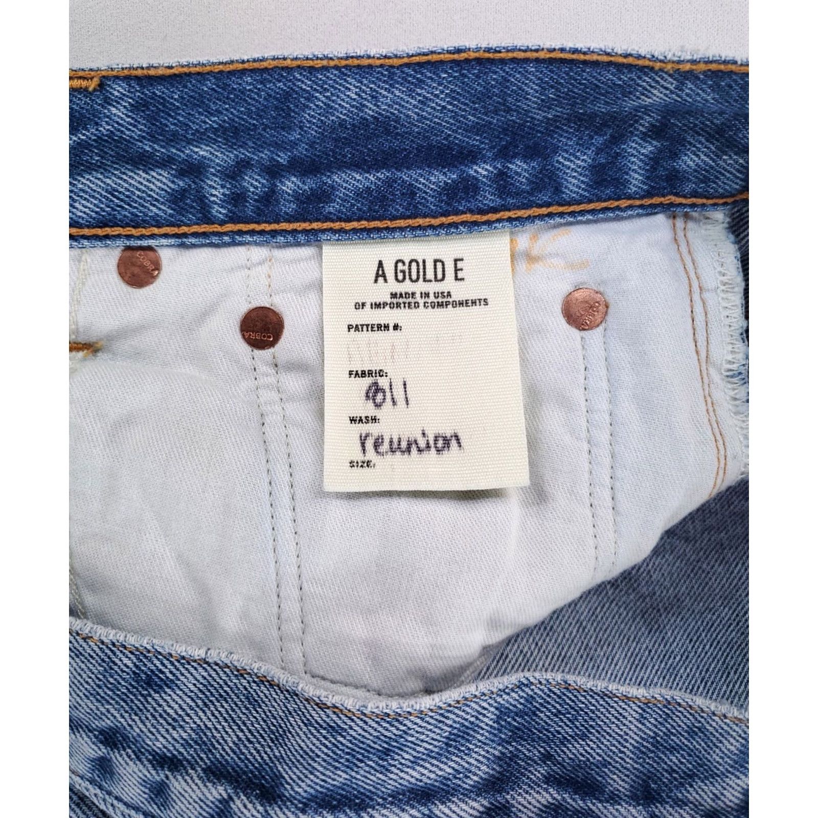Agolde AGOLDE Jeans Womens 811 Reunion Distressed Made USA Blue 33 Straight 30 (33 x 29.5 Actual) Mens? Size 24" / US 00 / IT 34 - 4 Thumbnail