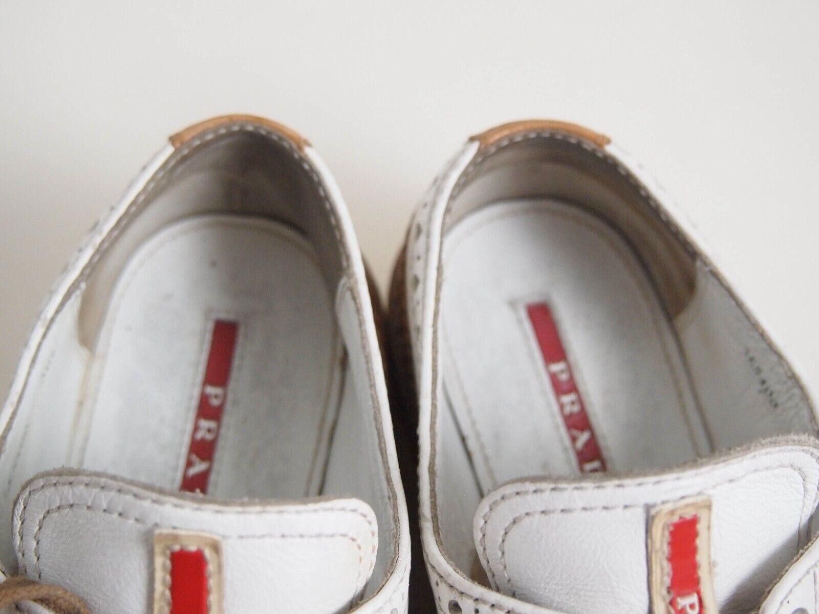 Prada Prada Lug Sole Brogues Brown White Leather EU 36.5 US 6.5 Size US 6.5 / IT 36.5 - 7 Thumbnail
