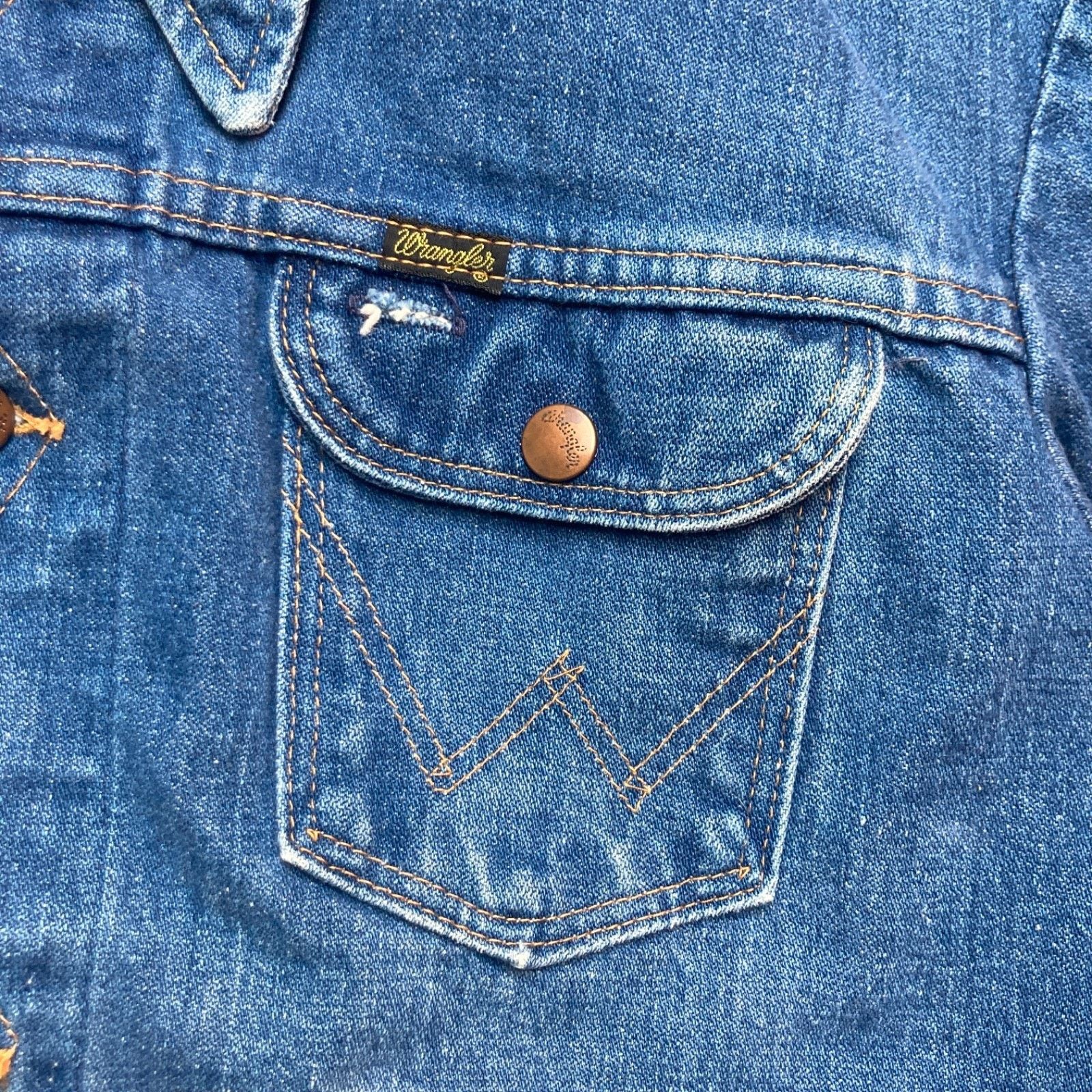 Wrangler Wrangler Trucker Jacket Blue Denim Made in USA 70s Size 44 Size US L / EU 52-54 / 3 - 8 Thumbnail