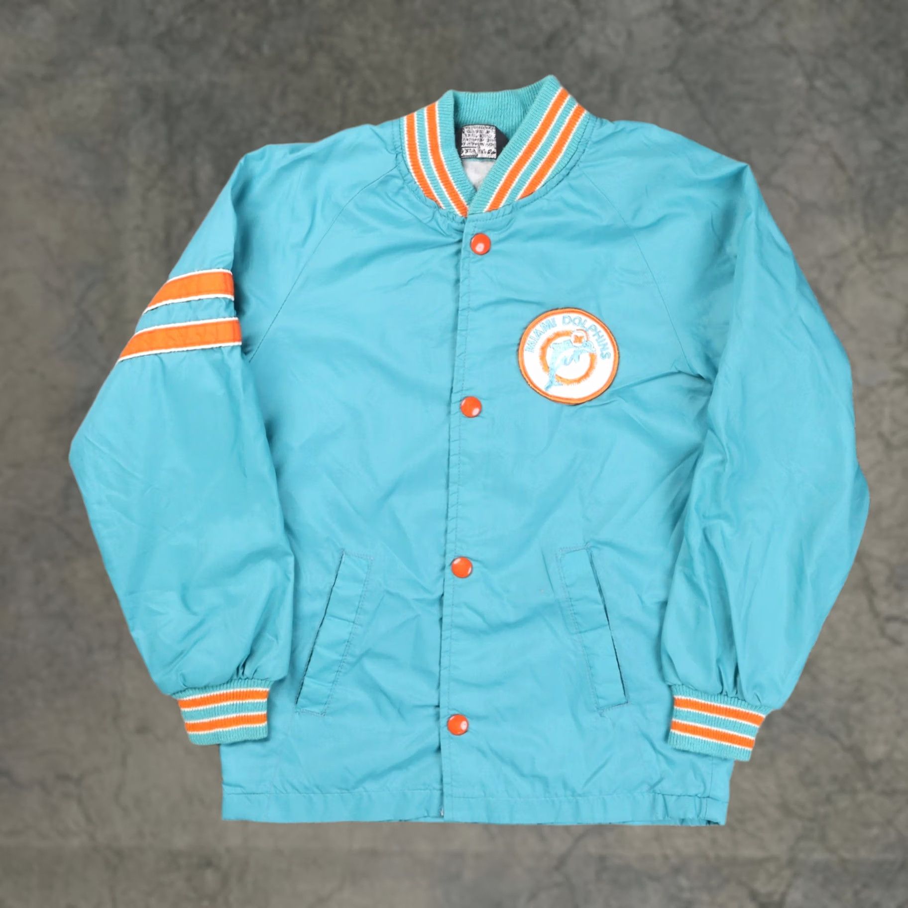 Sears VINTAGE Sears Boys Size 10 Miami Dolphins Football Jacket 70s 80s Blue Size US M / EU 48-50 / 2 - 1 Thumbnail