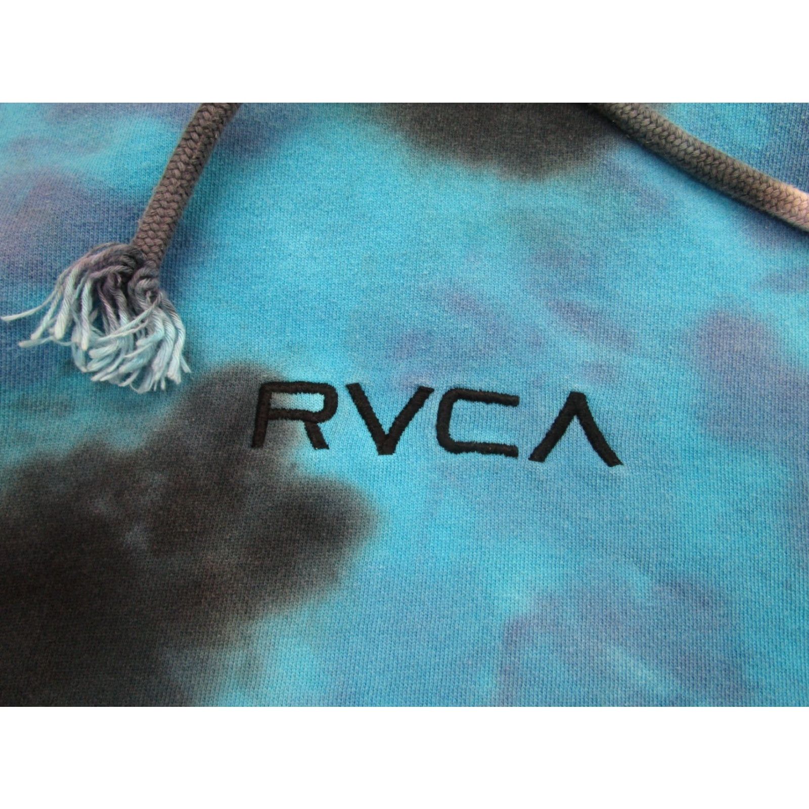 RVCA RVCA Hoodie Mens Large Blue Tie Dye Pullover Surfer Skater Grunge Graphic Print Logo All Seasons Hooded Pockets Mens Regular XS? Wait Size US L / EU 52-54 / 3 - 3 Thumbnail
