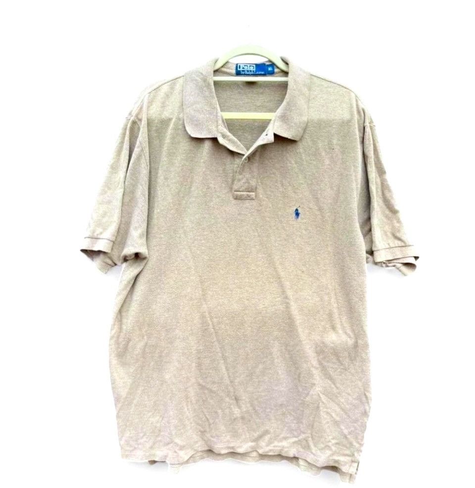 Polo Ralph Lauren Vintage Polo Ralph Lauren Beige Pique Polo Shirt XL Boxy Size US XL / EU 56 / 4 - 1 Thumbnail