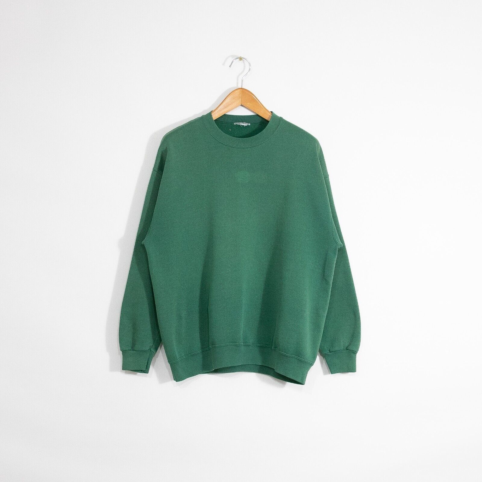 Vintage Vintage 90s Green Blank Sweatshirt XL - Faded Distressed Size US XL / EU 56 / 4 - 1 Thumbnail