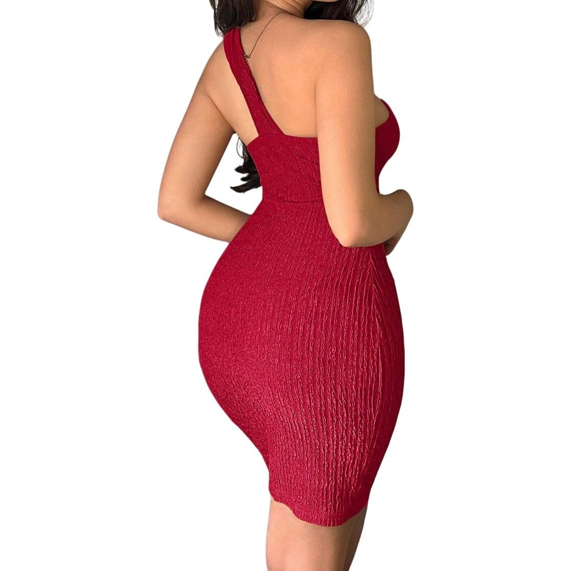 Shein One Shoulder Bodycon Dress in Red, Size M Size M / US 6-8 / IT 42-44 - 2 Thumbnail