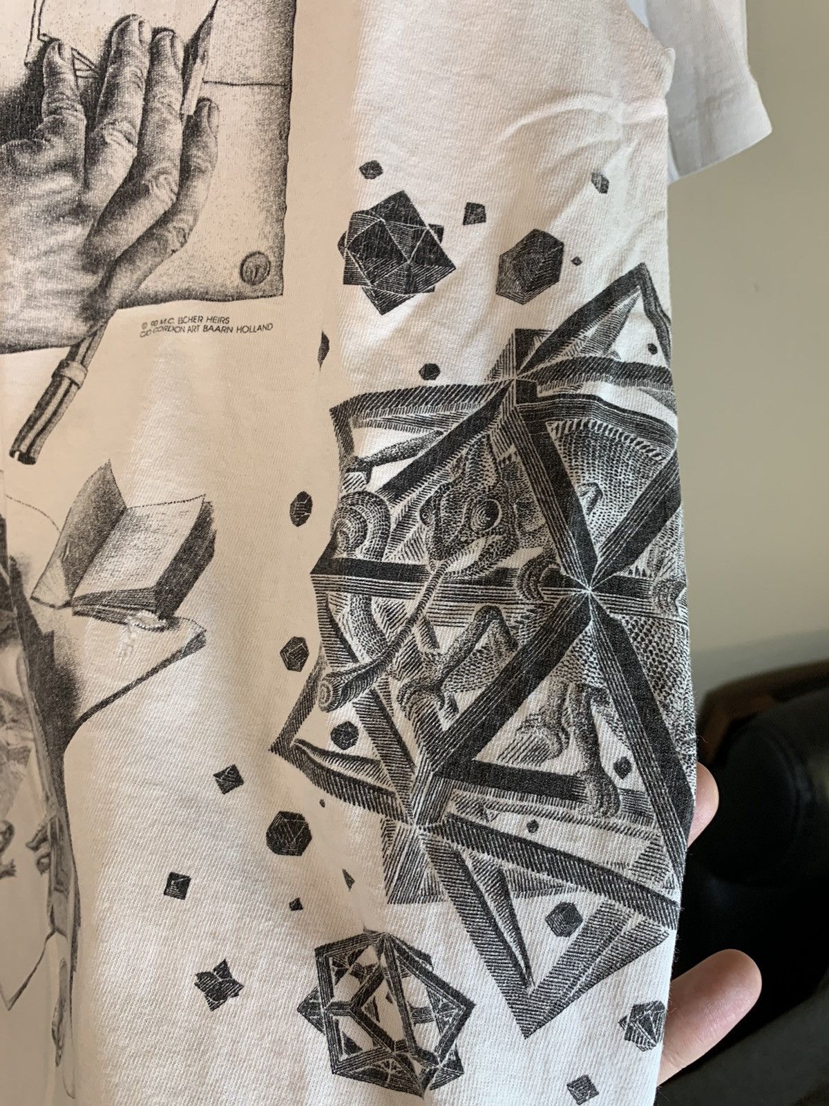 Vintage RARE* Vintage 1990 M.C. Escher Art AOP Single Stitch T-Shirt Size US M / EU 48-50 / 2 - 9 Thumbnail
