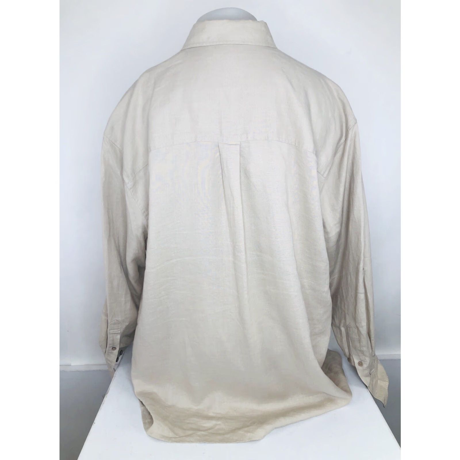 Vintage TRAVELSMITH Mens XXL Duster Safari 100% LINEN Field Hunting Shirt Button-Up Long Sleeve Tan Mens XL XL? Wait Size US XXL / EU 58 / 5 - 4 Thumbnail