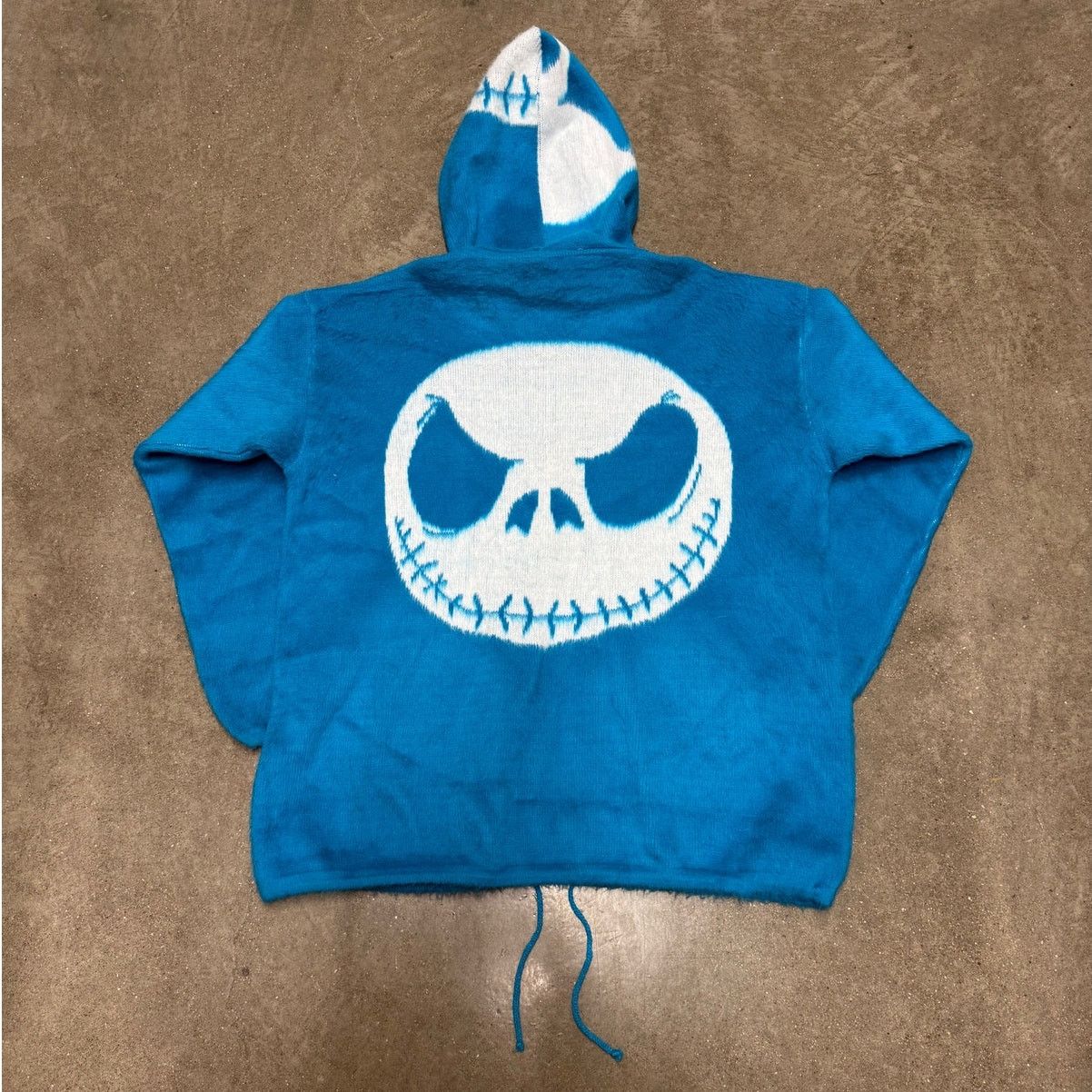Handmade Nightmare Before Christmas Jack Skellington Wool Blue Jacket Size US XL / EU 56 / 4 - 6 Thumbnail
