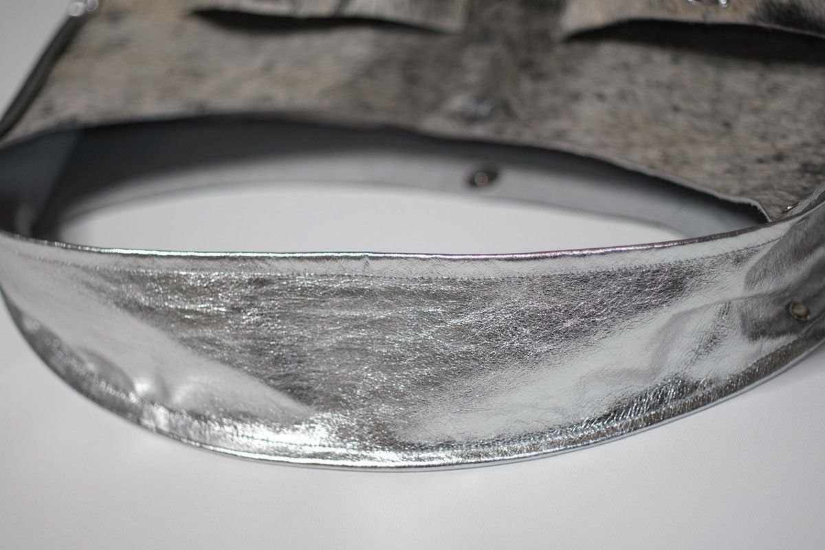 Other Silver line shooper shoulder bag grey cow fur upcycling bag Size ONE SIZE - 3 Thumbnail