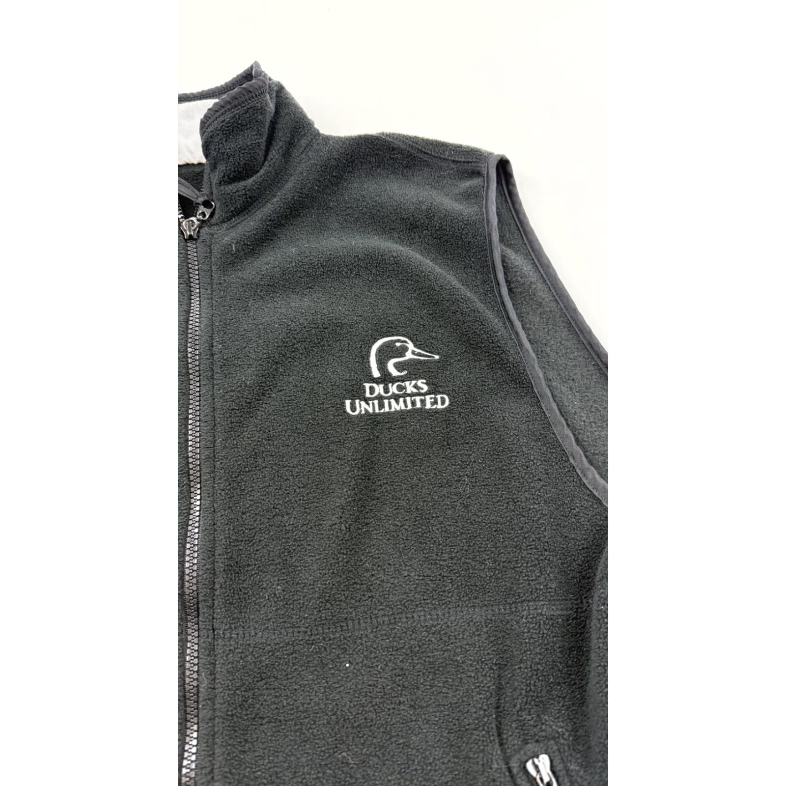 Vintage Ducks Unlimited Vest Mens XL Black Fleece Full Zip Outdoors Windbreaker Size US XL / EU 56 / 4 - 3 Thumbnail