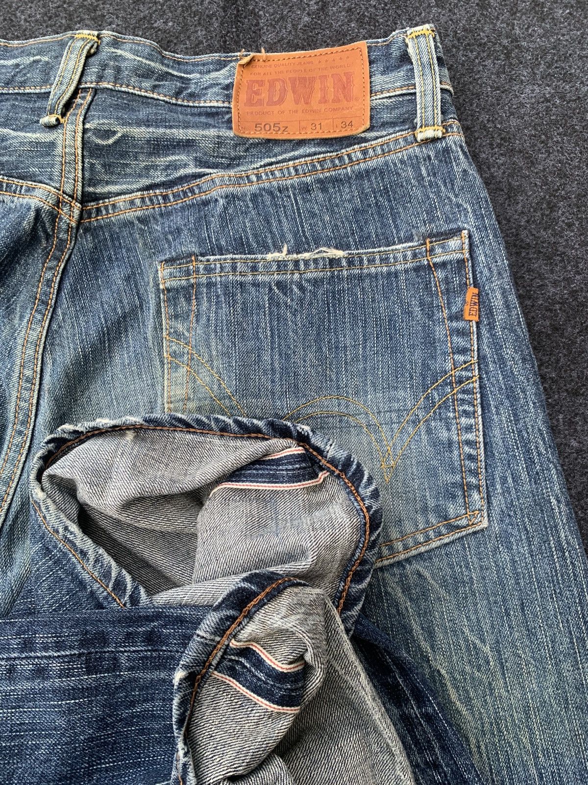 Edwin Baggy Edwin 505z selvedge.crazy shaped like lightning. Size US 31 - 3 Thumbnail