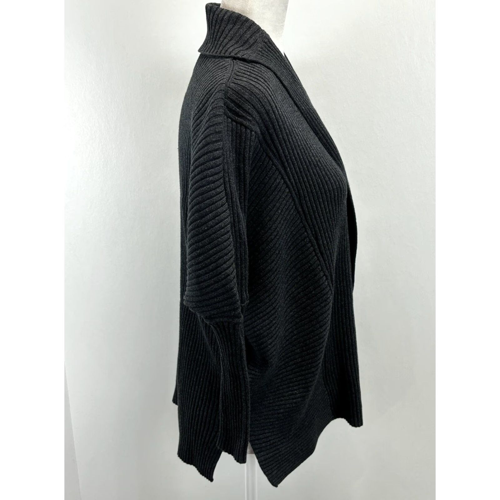 Vintage Cabi Cosmo Women's XXS Cardigan Sweater Galaxy Gray Oversized Ribbed Dolman V-Neck Long Sleeve Knit 100% Cotton Casual Classic Size XXS / US 00 / IT 34 - 5 Thumbnail