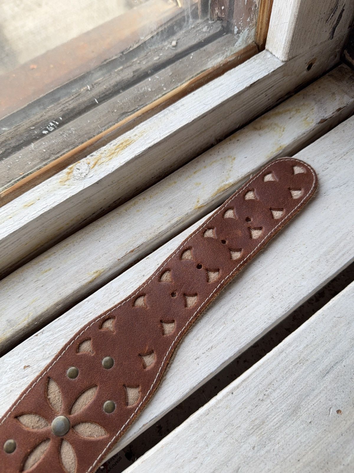 Vintage Vintage Japanese Retro Y2K Brown Leather Boho Western Belt Size ONE SIZE - 4 Thumbnail