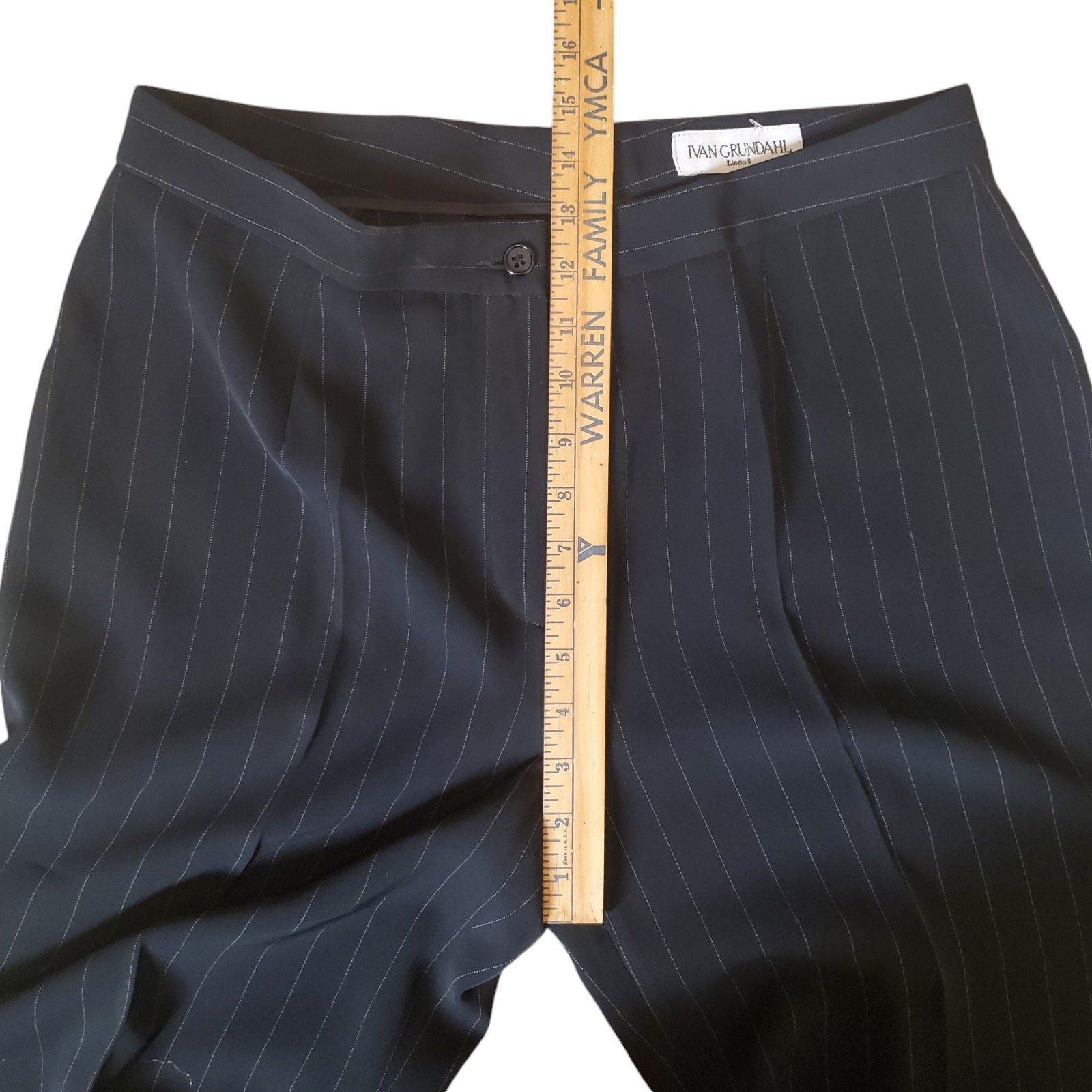 Ivan Grundahl Ivan Grundahl Vintage Wide Leg Dress Pants Pinstripe Pants B Size 32" / US 10 / IT 46 - 4 Thumbnail