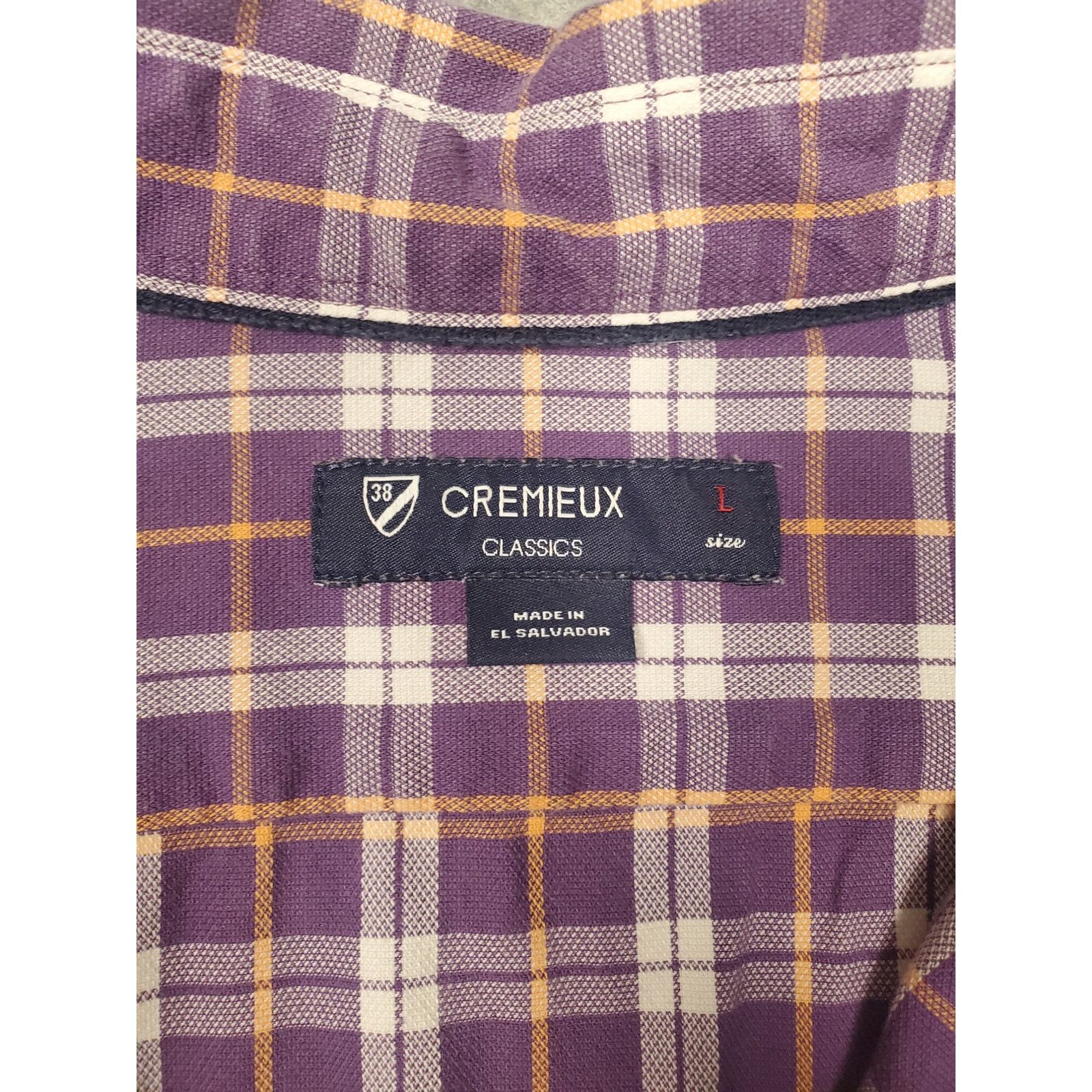 Cremieux Cremieux Classics Men's Large Purple Plaid Button Down Shirt Size US L / EU 52-54 / 3 - 3 Thumbnail