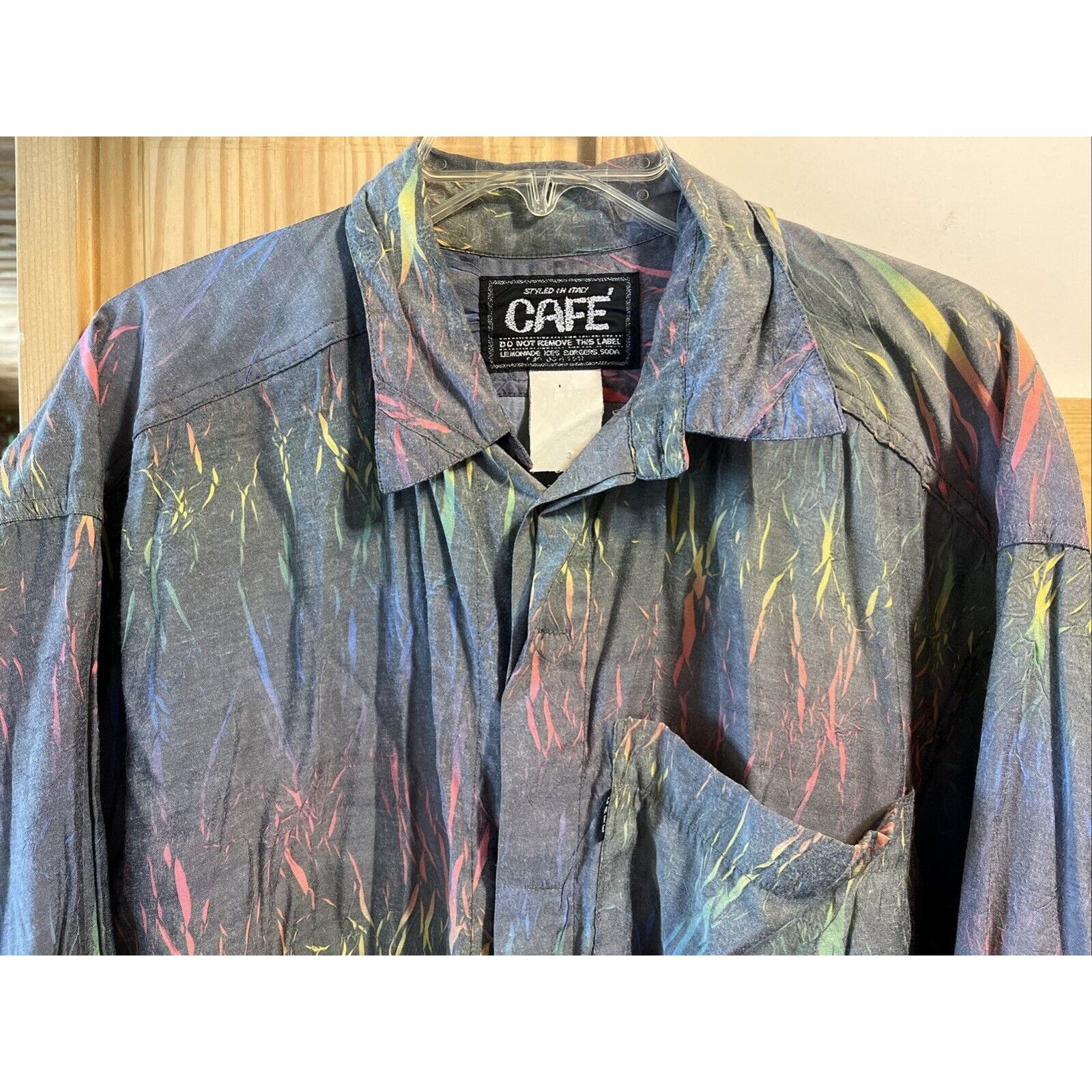 Other Vintage Cafe Italy Shirt Men’s L Gray Cotton lightweight Size US L / EU 52-54 / 3 - 4 Thumbnail