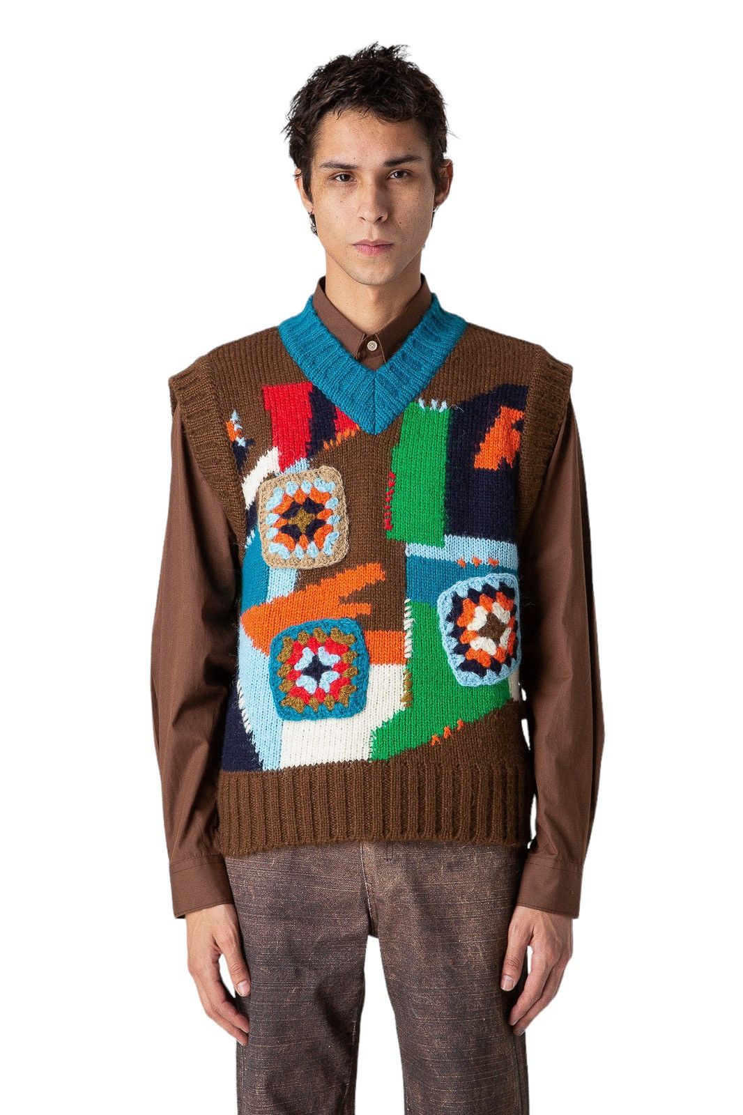 Andersson Bell Crochet Intarsia Knit Floral Vest Size US S / EU 44-46 / 1 - 2 Thumbnail