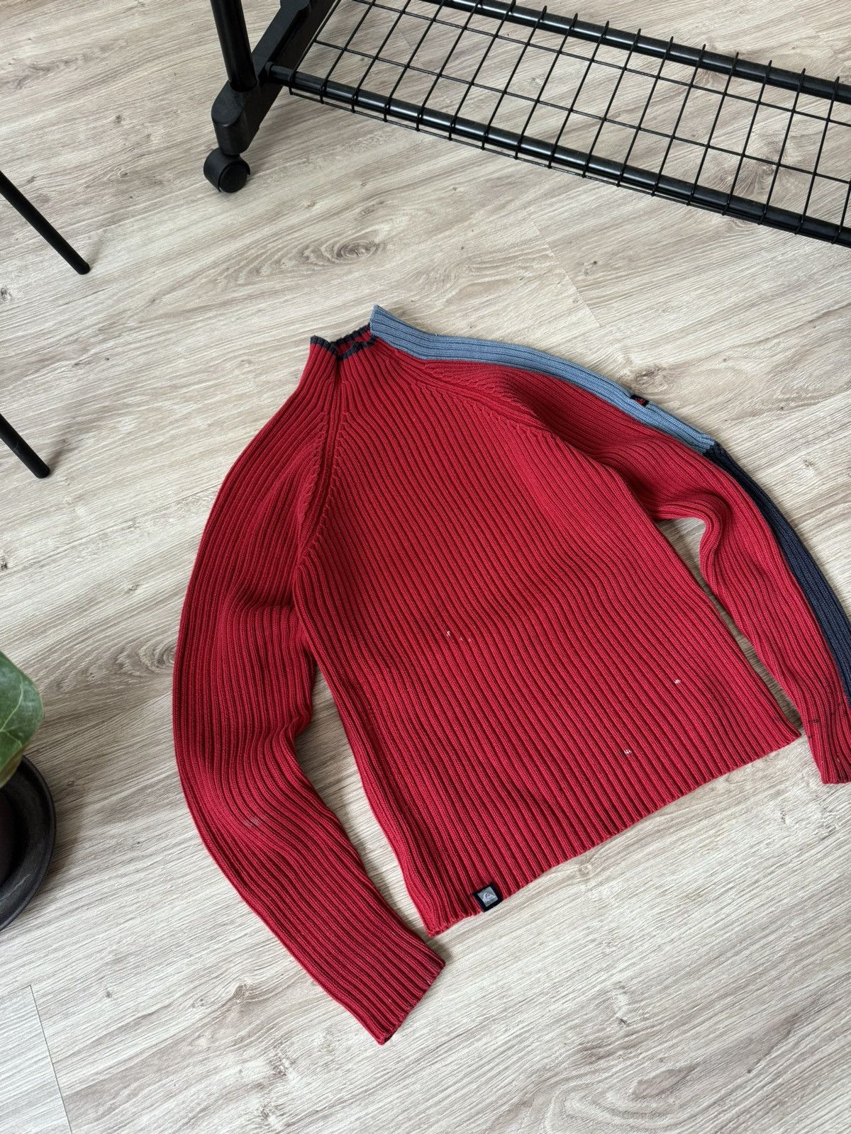 Quiksilver × Vintage Vintage Y2K Quiksilver Japanese Painted Striped Knit Sweater Size US M / EU 48-50 / 2 - 2 Thumbnail