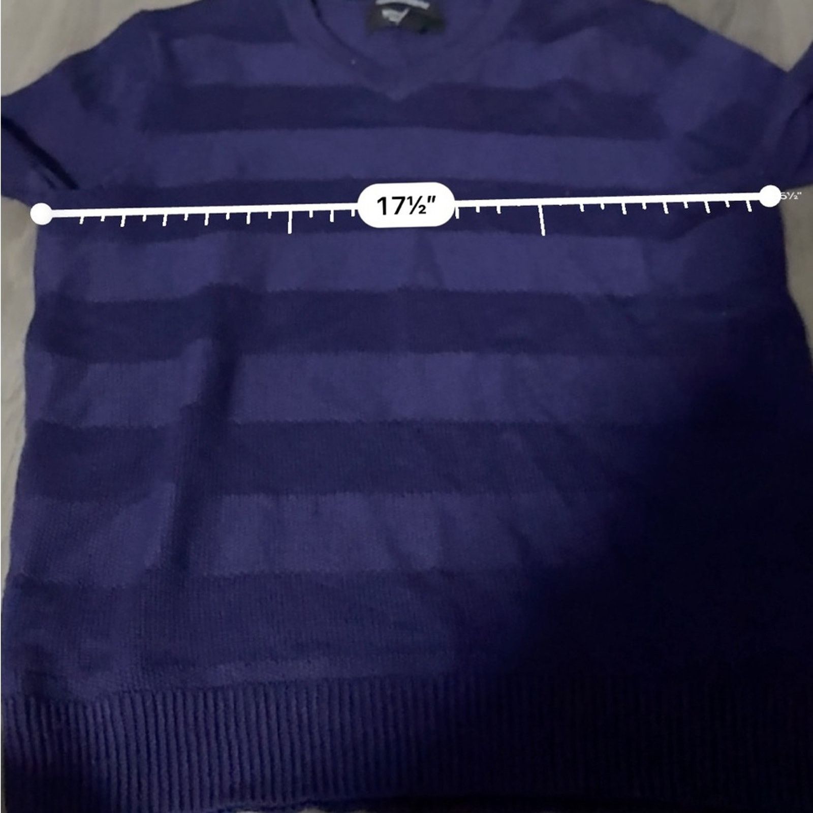 Nordstrom Nordstrom Merino Wool Purple Striped V Neck Sweater Sz S Size US S / EU 44-46 / 1 - 7 Thumbnail