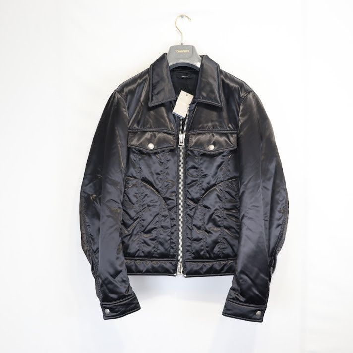 image of Tom Ford O1Rshd1 Leather Jacket In Black, Men's (Size Medium)