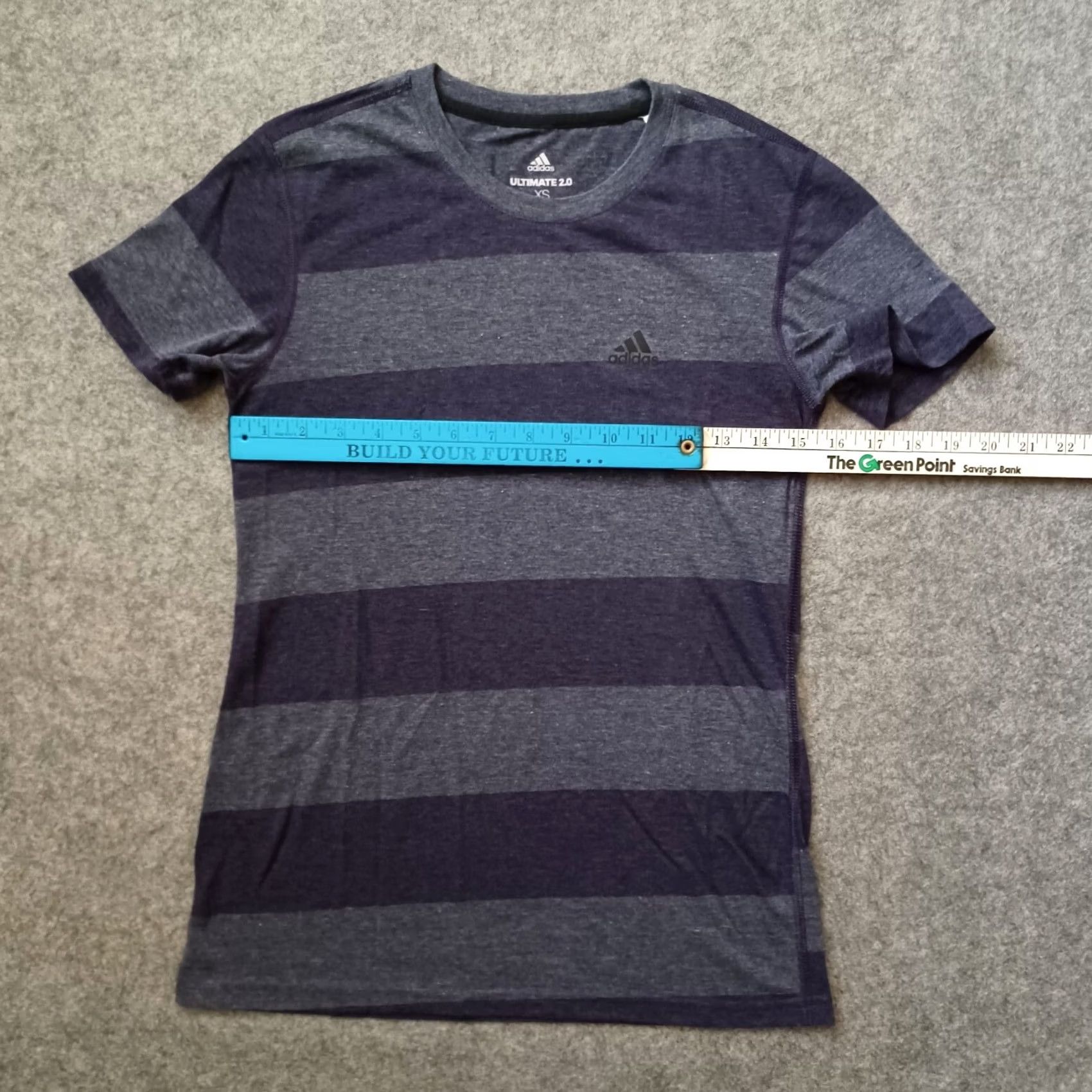 Adidas Adidas Womens T Shirt XS Gray Heather Charcoal Striped Ultimate 2.0 Short Sleeve Crew Neck Pullover Activewear Casual Travel Womens XS Gray Size XS / US 0-2 / IT 36-38 - 4 Thumbnail