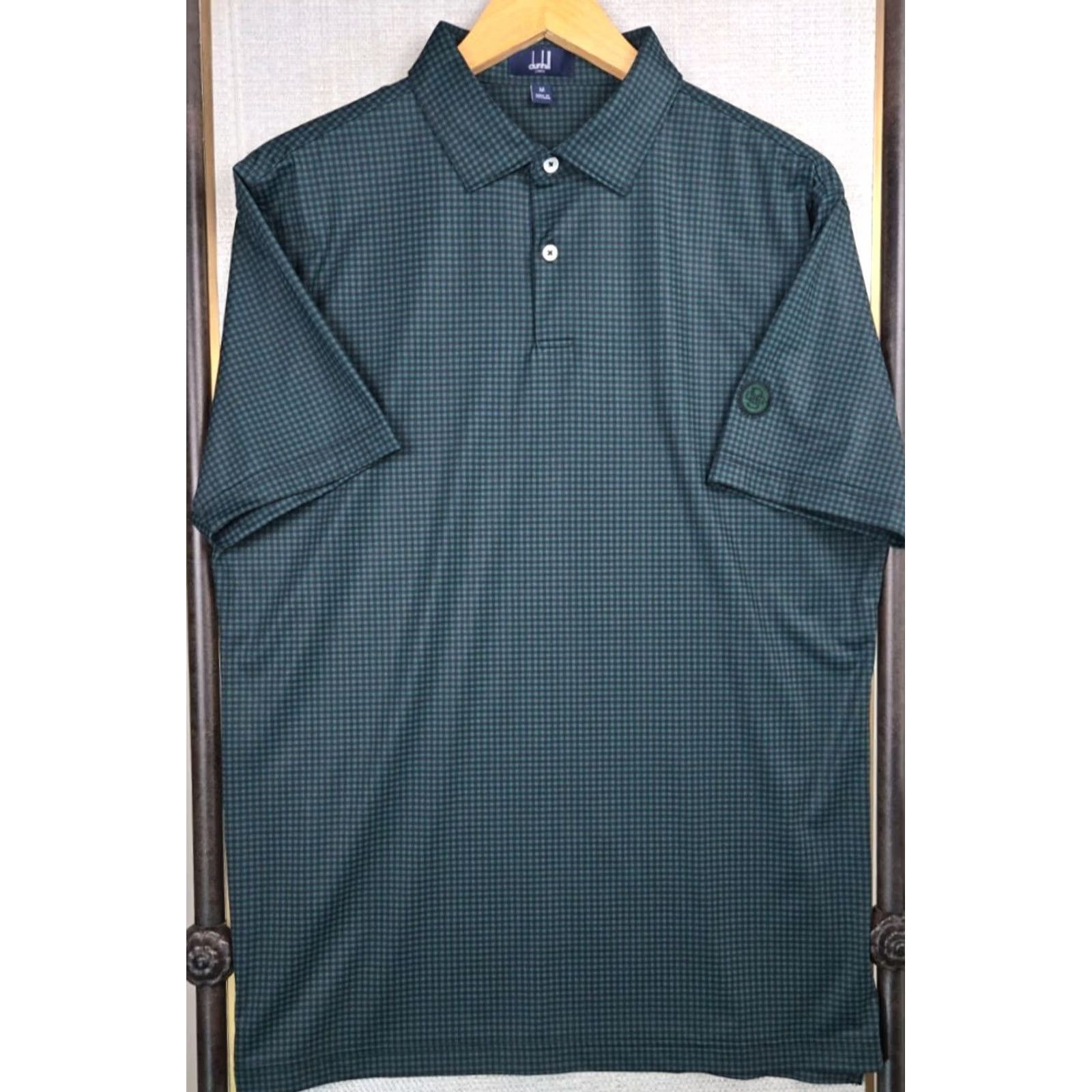 Vintage Dunhill Polo Shirt Mens Green Check Short Sleeve Collared Lightweight Moisture Wicking UV Performance Golf Casual Shirt Size M Size US M / EU 48-50 / 2 - 3 Thumbnail